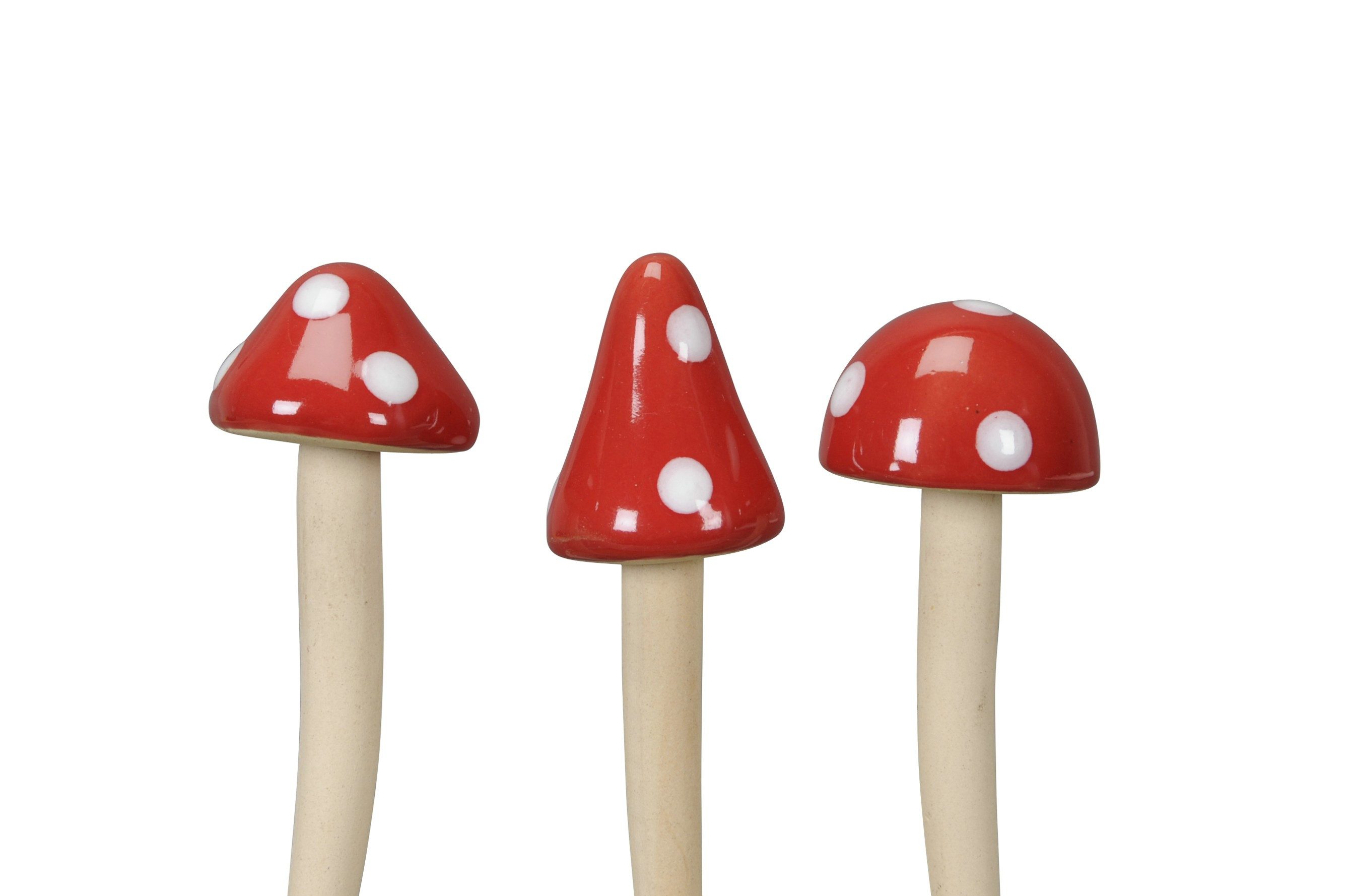 finehomegarden Dekofigur Pilz Keramik Garten Stecker 3fach sort. Wald rot-w günstig online kaufen