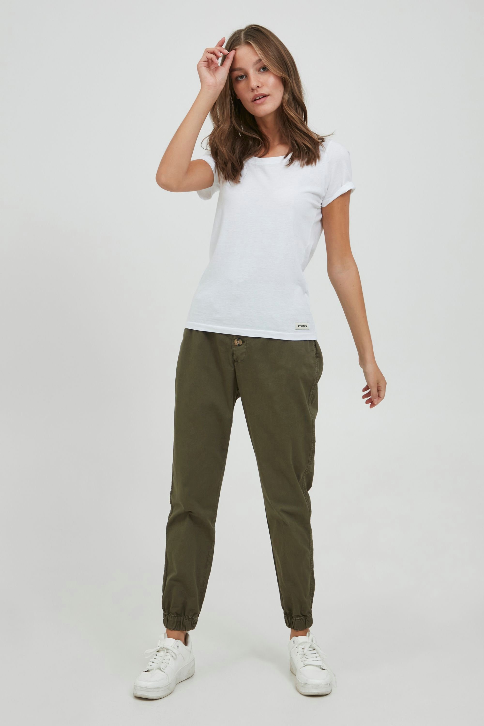 OXConzi Paperbag-Bund OXMO Chinohose mit (190512) Ivy Green Chinohose