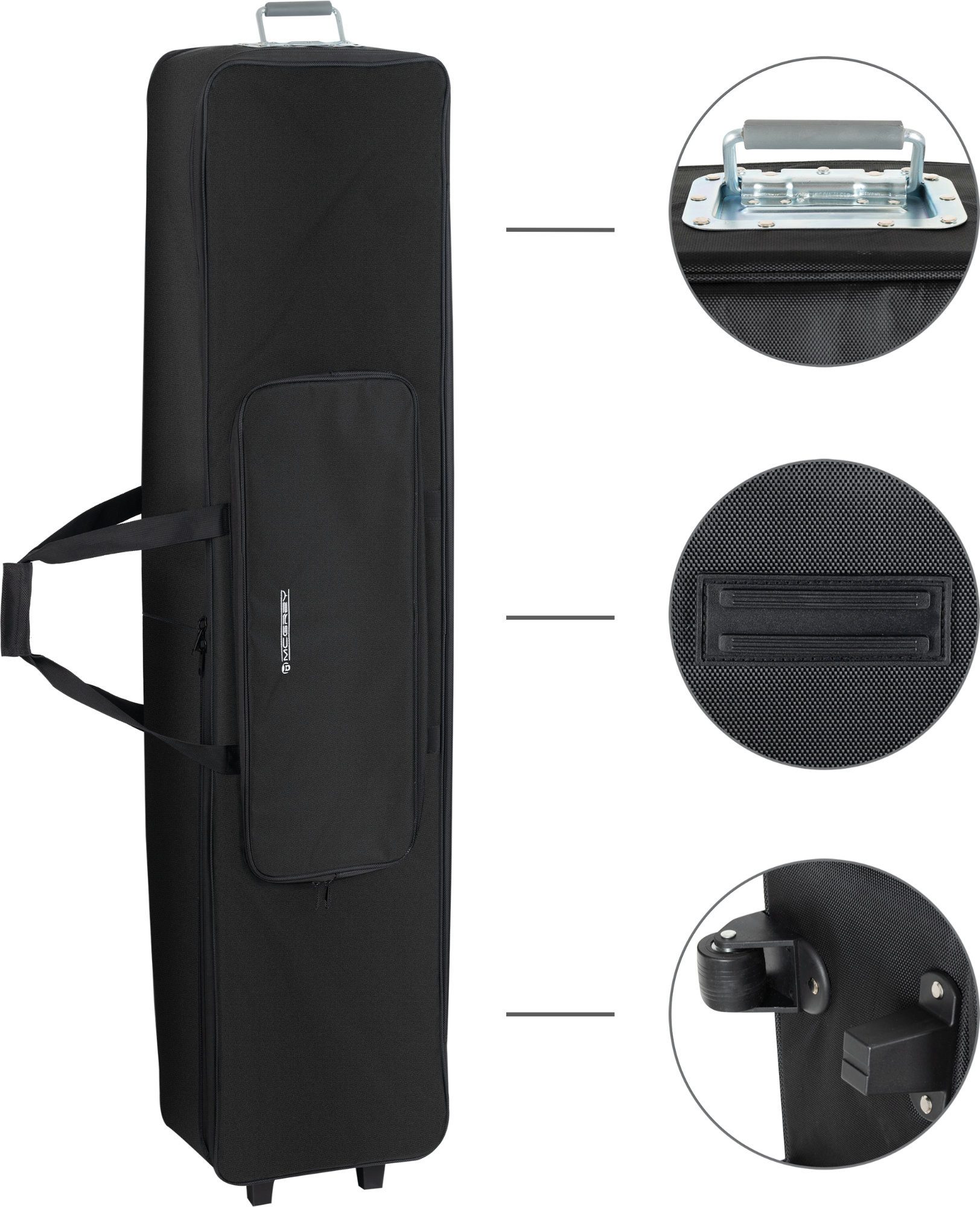 McGrey Piano-Transporttasche KBT-3223-88 Keyboardtrolley - Komfortabel & robust!, Keyboard-Trolley mit Wasserabweisendem Material, dicke Innenpolsterung