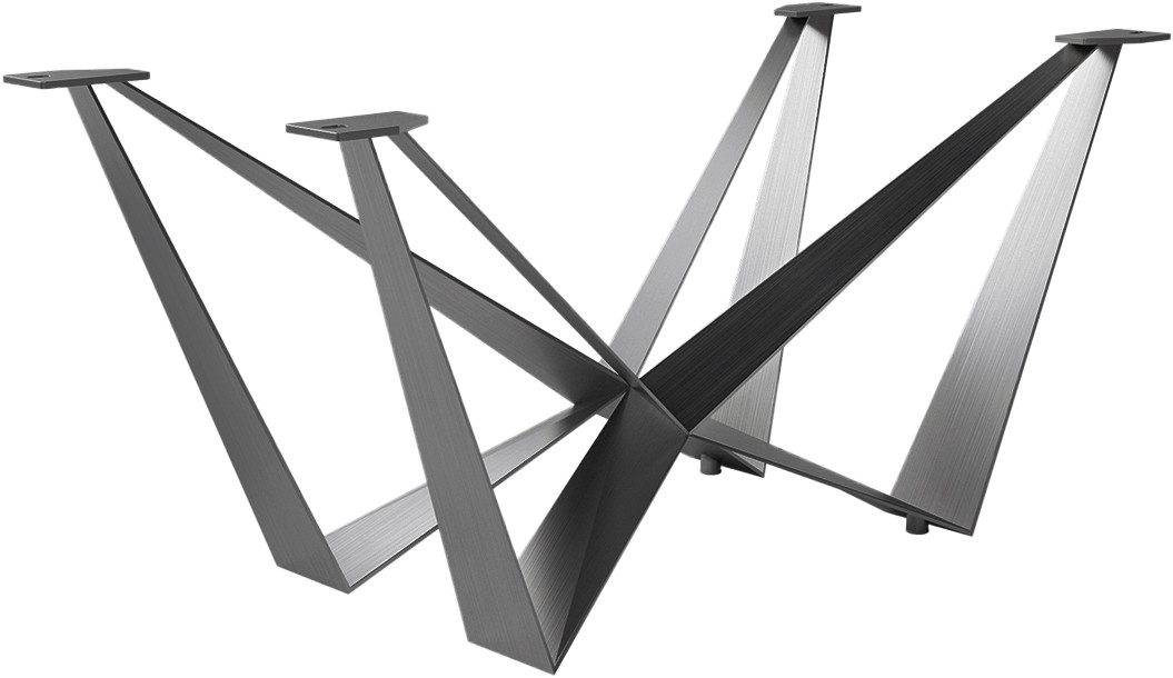 DELIFE Tischbein Spider, Edelstahl Graphit für Ausziehtische von 180-300 cm