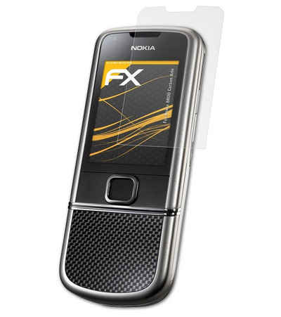 atFoliX Schutzfolie für Nokia 8800 Carbon Arte, (3 Folien), Entspiegelnd und stoßdämpfend