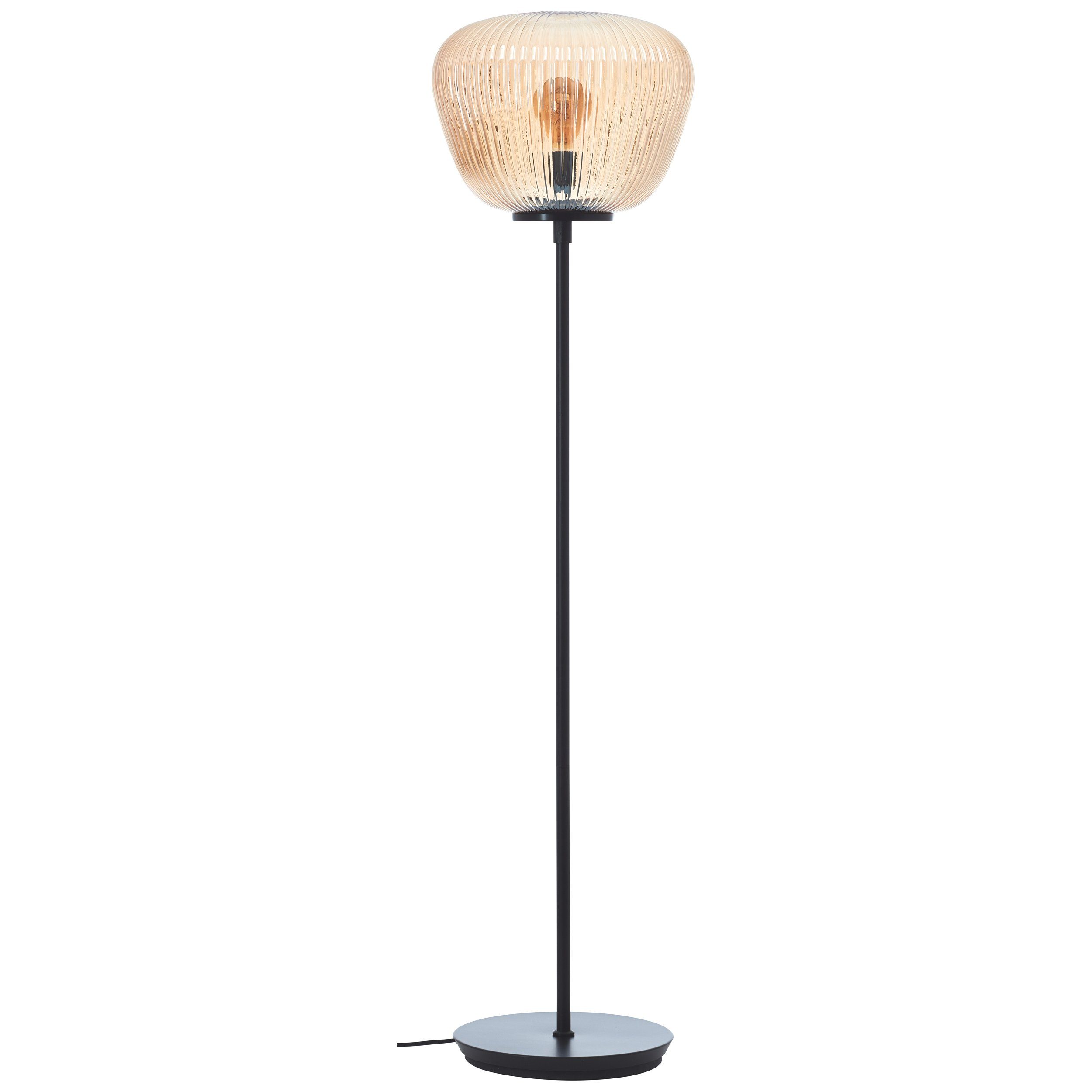 Lightbox Stehlampe, ohne Leuchtmittel, Stehlampe, 35 cm, Amber-Bernsteinfarben x Riffelglas, E27, 140