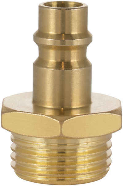 Poppstar Schnellkupplung Druckluft-Stecknippel NW 7,2 mit 1/2 Zoll Außengewinde, (1-tlg), für Druckluft-Anschluss und Pneumatik-Schläuche