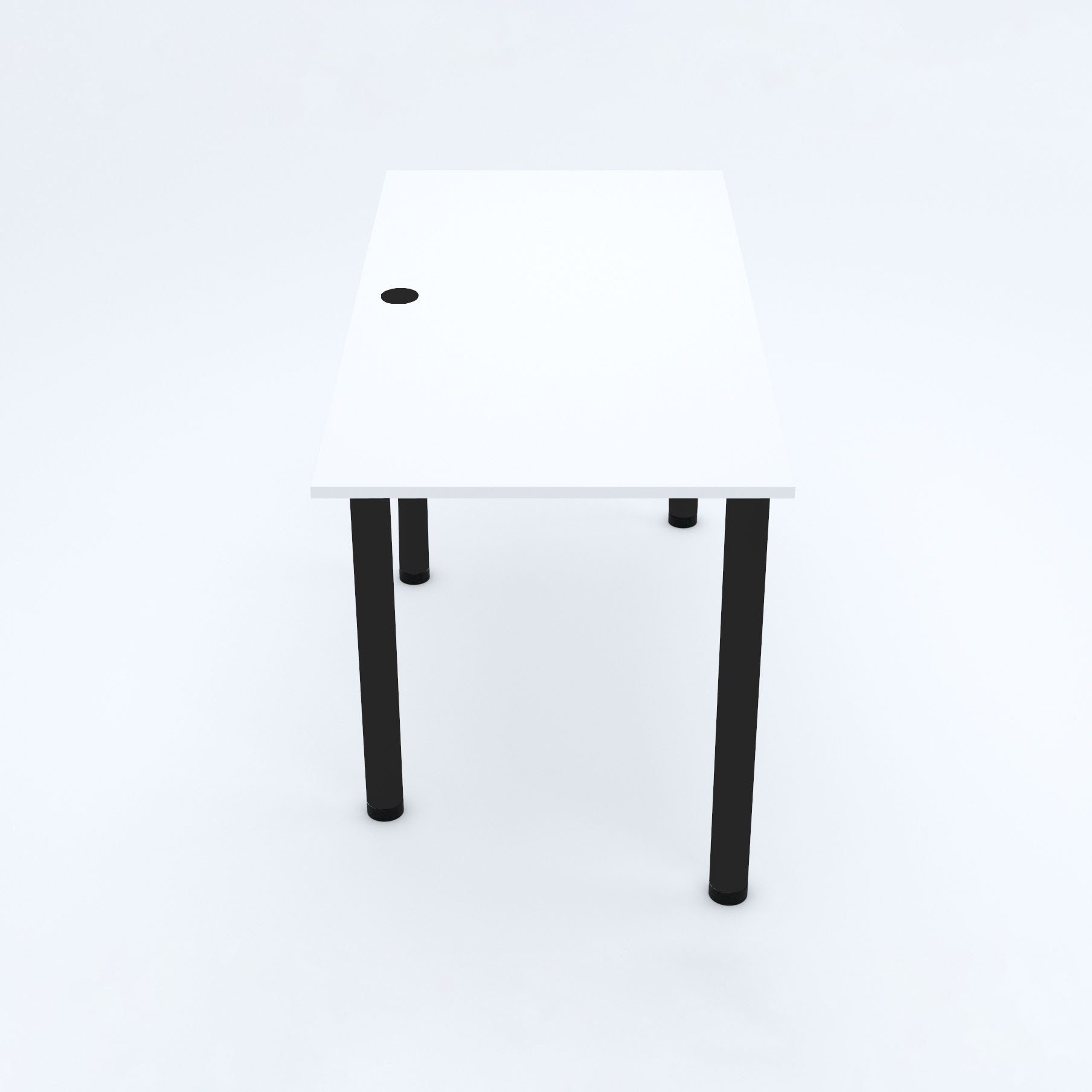 AKKE Schreibtisch, Schreibtisch mit schwarze Weiss PVC Beinen 2mm Kantenumleimung