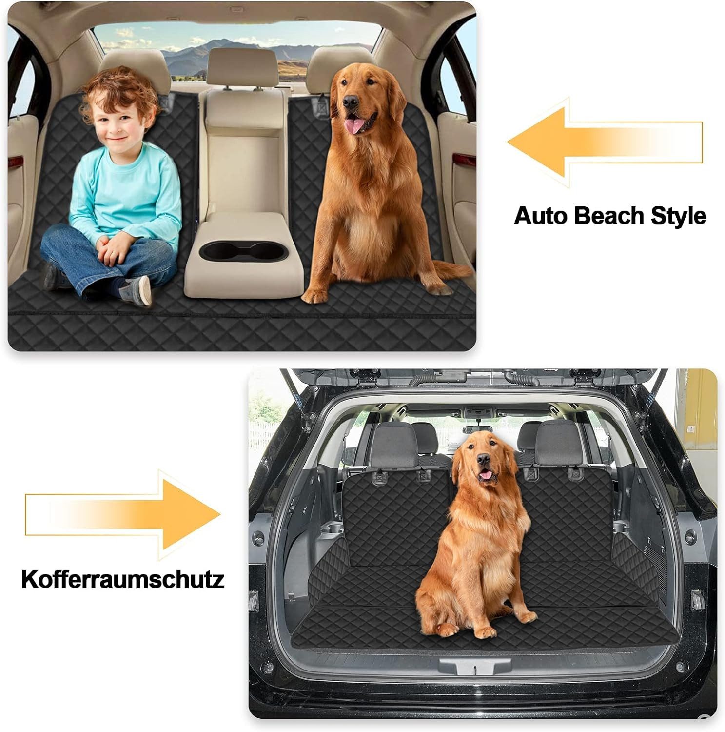 Ledander Tierdecke Autoschondecke Hund Rücksitz, Hundedecke Auto Rückbank, Haltbare Autoschondecke Hund Rücksitz – Bild 4 von 5