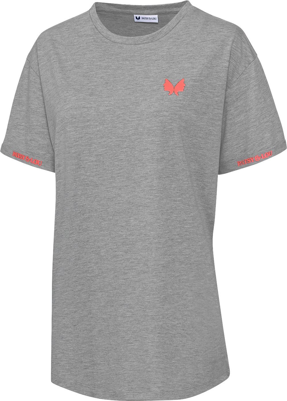 Patsy & Lou T-Shirt Logo-Prints Oversize-Look im lässigen grau Kontrastton mit und im