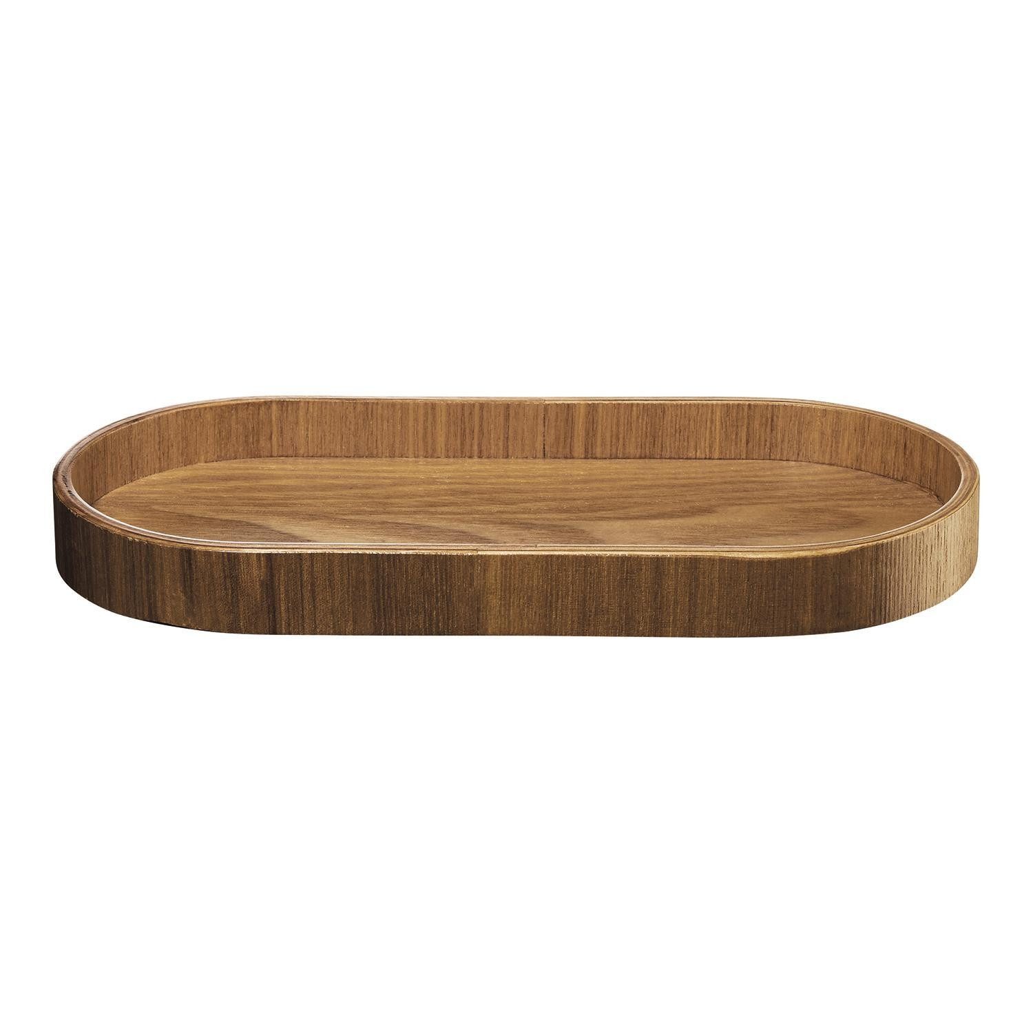 ASA SELECTION Dekotablett WOOD, Holztablett, Braun, B 23 cm, T 11 cm, (1 St), Eichenholz, oval