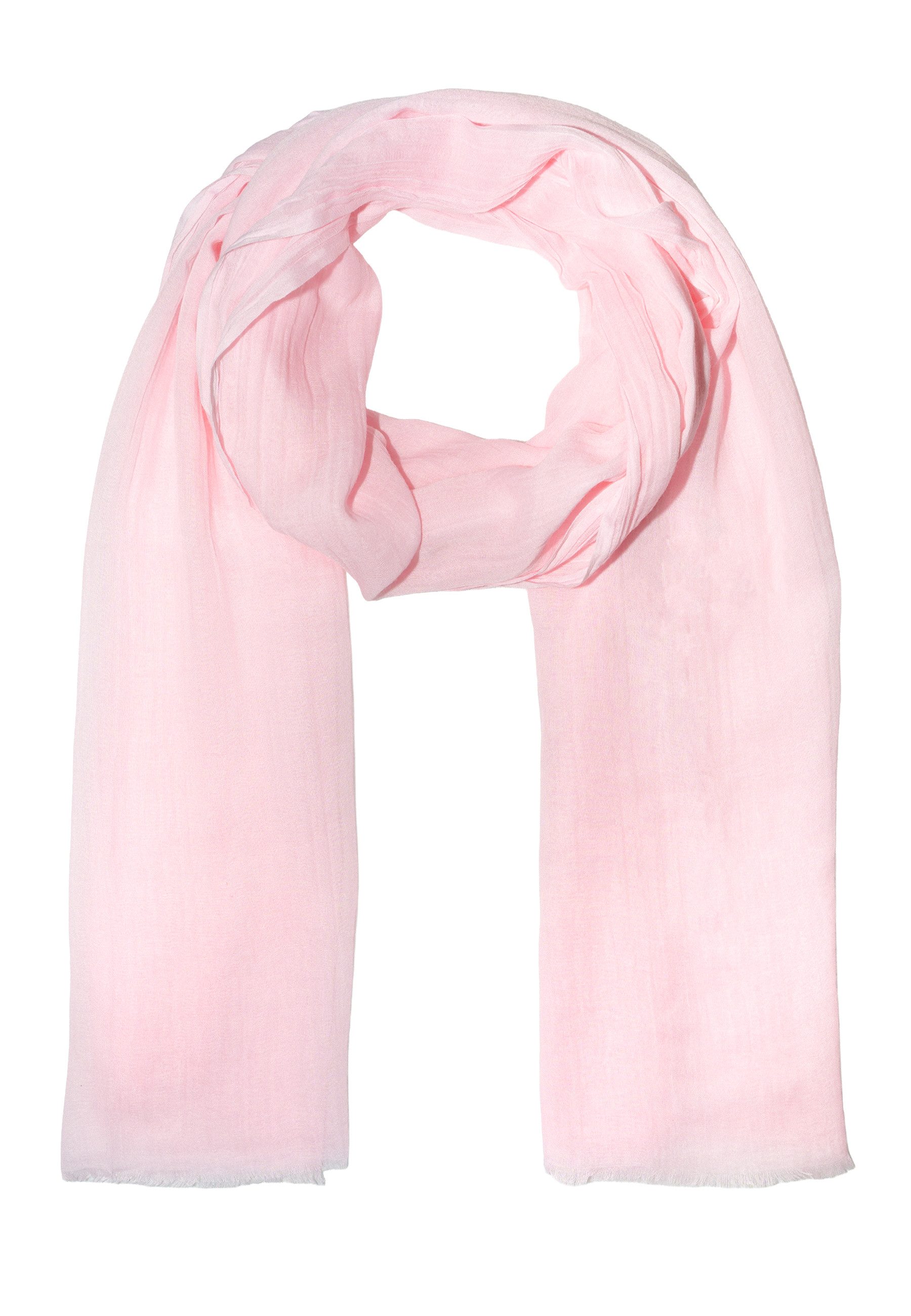 Seasons of April Seidenschal Alessandra Schal, Elegant, dünn, leicht & weich: Uni Damen Schal mit kurzen Fransen