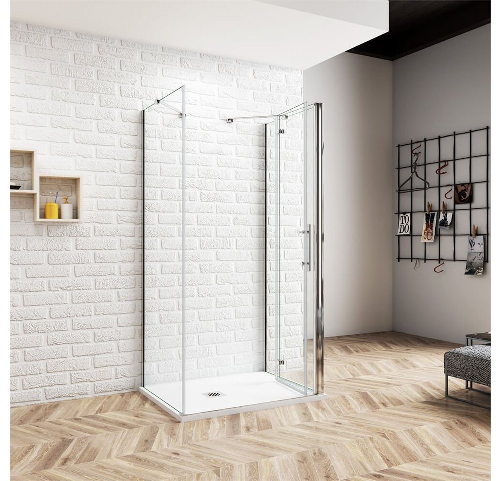 Thumbnail - duschspa Komplettdusche 185cm U-Form Dusche Duschkabine Duschtür Scharniertür Falttür, BxT: 70x70 cm, Einscheibensicherh...