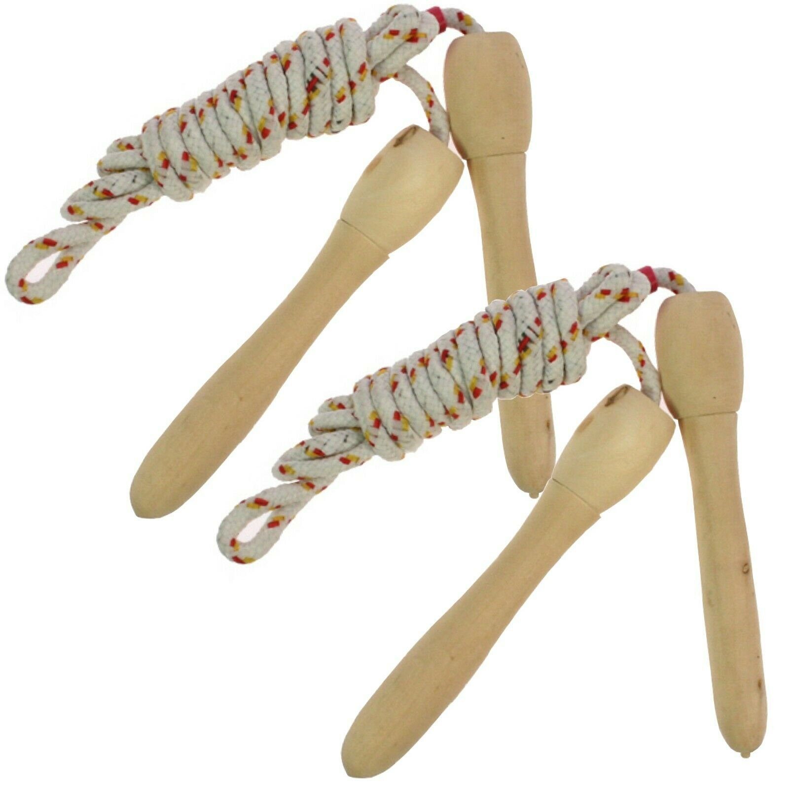 Osma Springseil 2 Stück Springseil Skipping Rope Sprung Seil 2m, Seilspringen, Holzgriffe, Hüpfseil