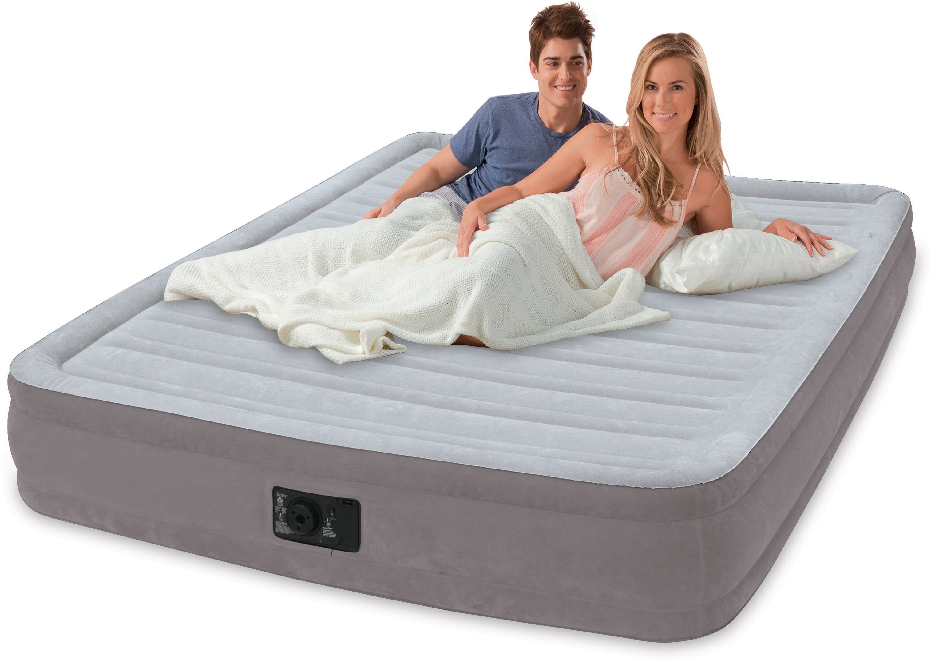 Intex Luftbett Comfort-Plush Twin, Qualitätsgeprüfte, wasserdichte und  beflockte Oberfläche