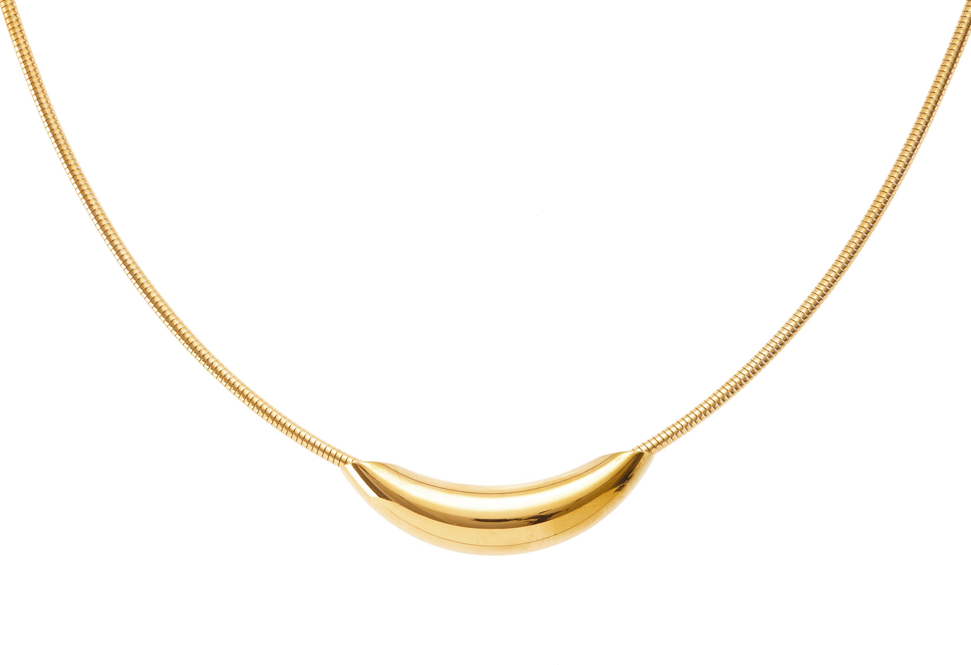 LASCANA Schlangenkette Halskette mit Röhrchen Anhänger, Hochwertiges Collier mit Goldbeschichtung