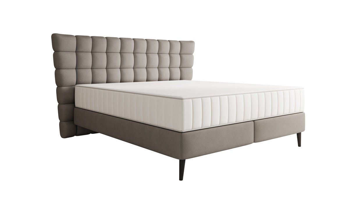 Luxusbetten24 Boxspringbett Alvion, aus echtem Leder