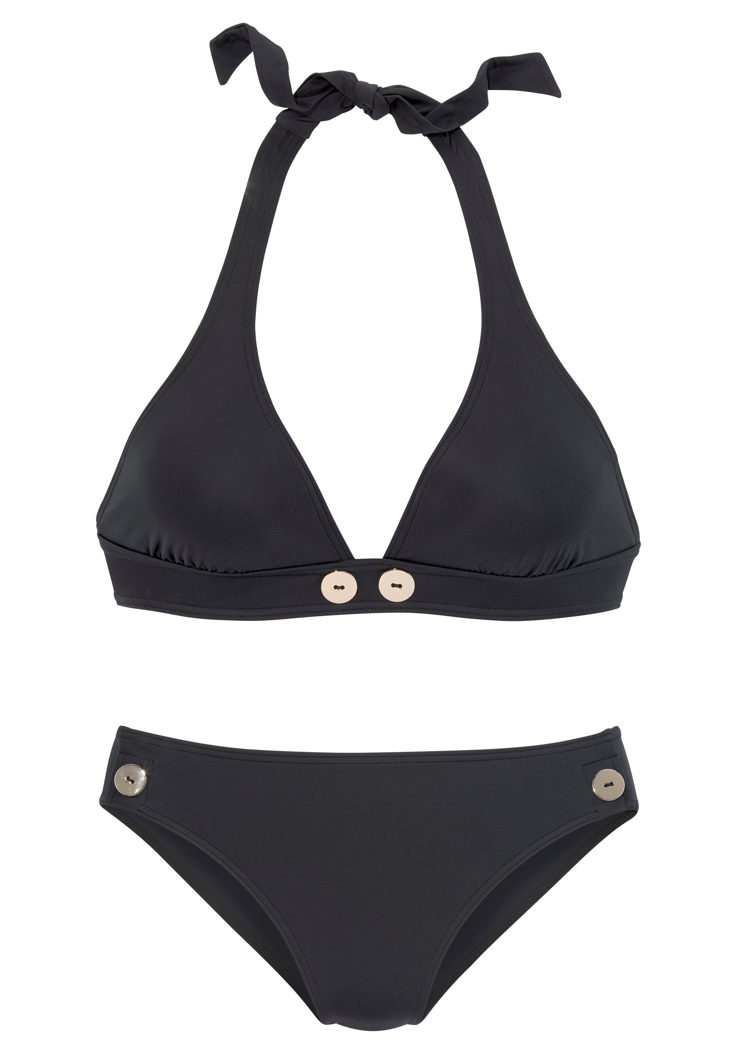 Vivance by Lascana Triangel-Bikini mit goldfarbenen Zierknöpfen – Bild 2 von 5