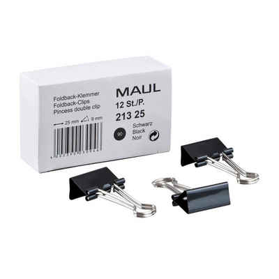 Maul MAUL Foldback-Klammer, schwarz, (B)25 mm, Klemmweite: 9 mm Tintenpatrone