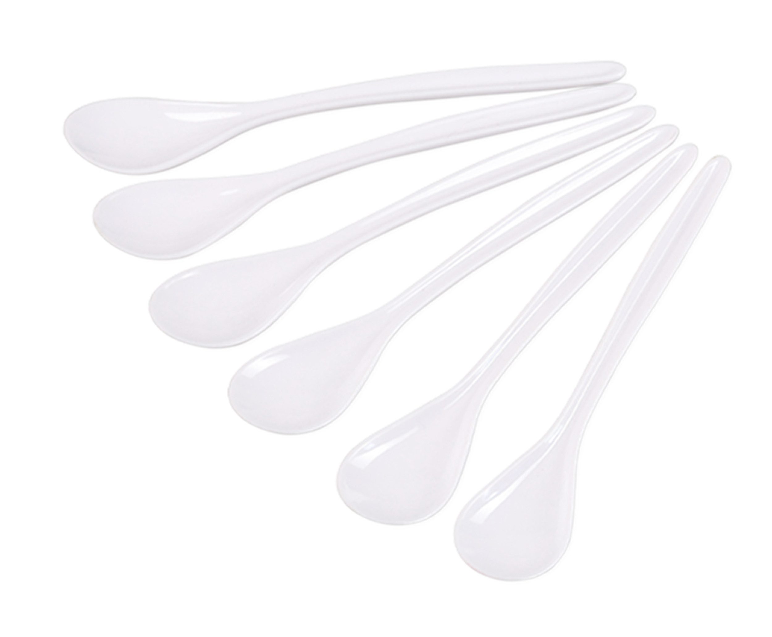 KESPER® Eierlöffel 6x EIERLÖFFEL Weiss aus Kunststoff Dessertlöffel Teelöffel 07, Kaffeelöffel Joghurtlöffel Mehrweglöffel Eier Joghurt Löffel