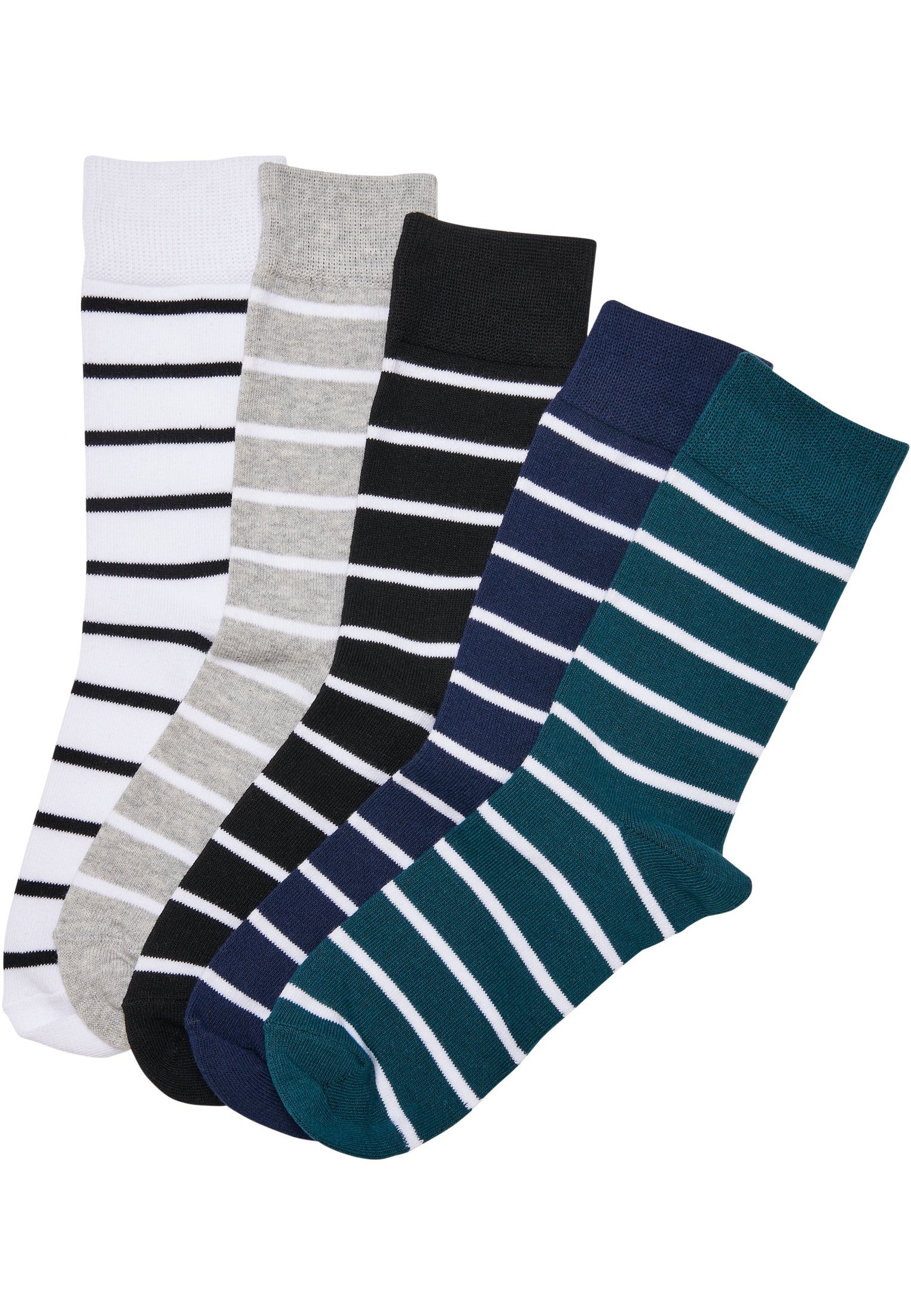URBAN CLASSICS Freizeitsocken Accessoires Small Stripes Socks 5-Pack (1-Paar)