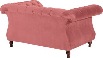 Max Winzer® Loveseat Isabelle, Knopfheftung & gedrechselten Füßen in Buche Nussbaum, Breite 167 cm