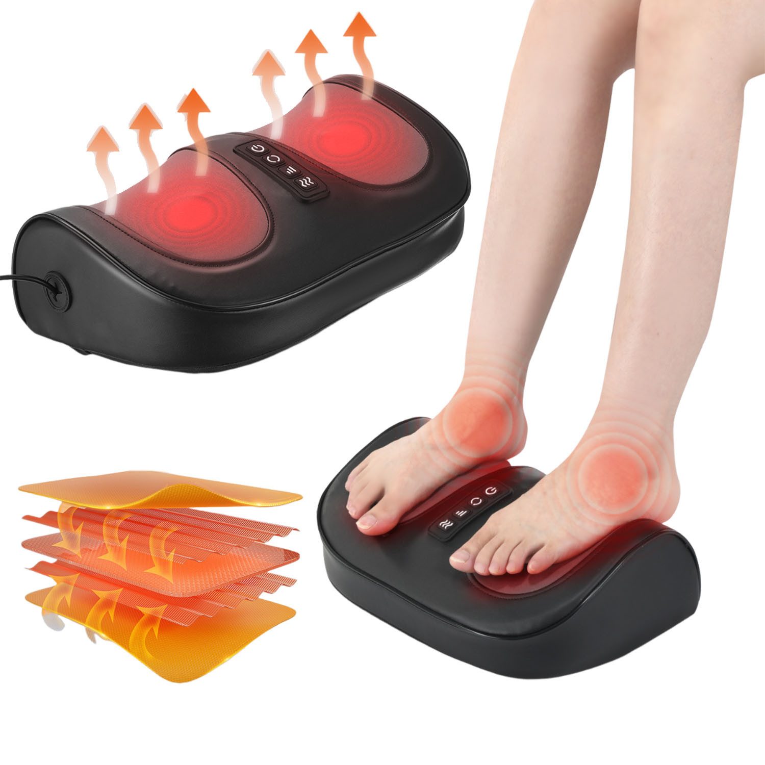 Fußmassagegerät Intelligentes Fußmassagegerät mit Wärme, Akupressur & Knetfunktion
