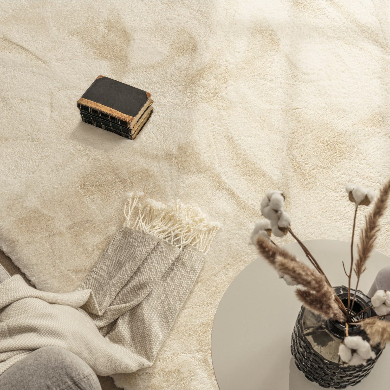 KADIMA DESIGN Teppich Unifarben Schlafzimmer schmutzabweisend Hochflor Tepp günstig online kaufen