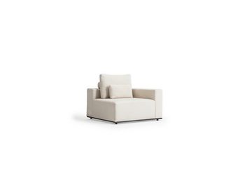 JVmoebel Big-Sofa Weißer Fünfsitzer Wohnzimmer Couch Textil Moderne Design, 4 Teile, Made in Europe