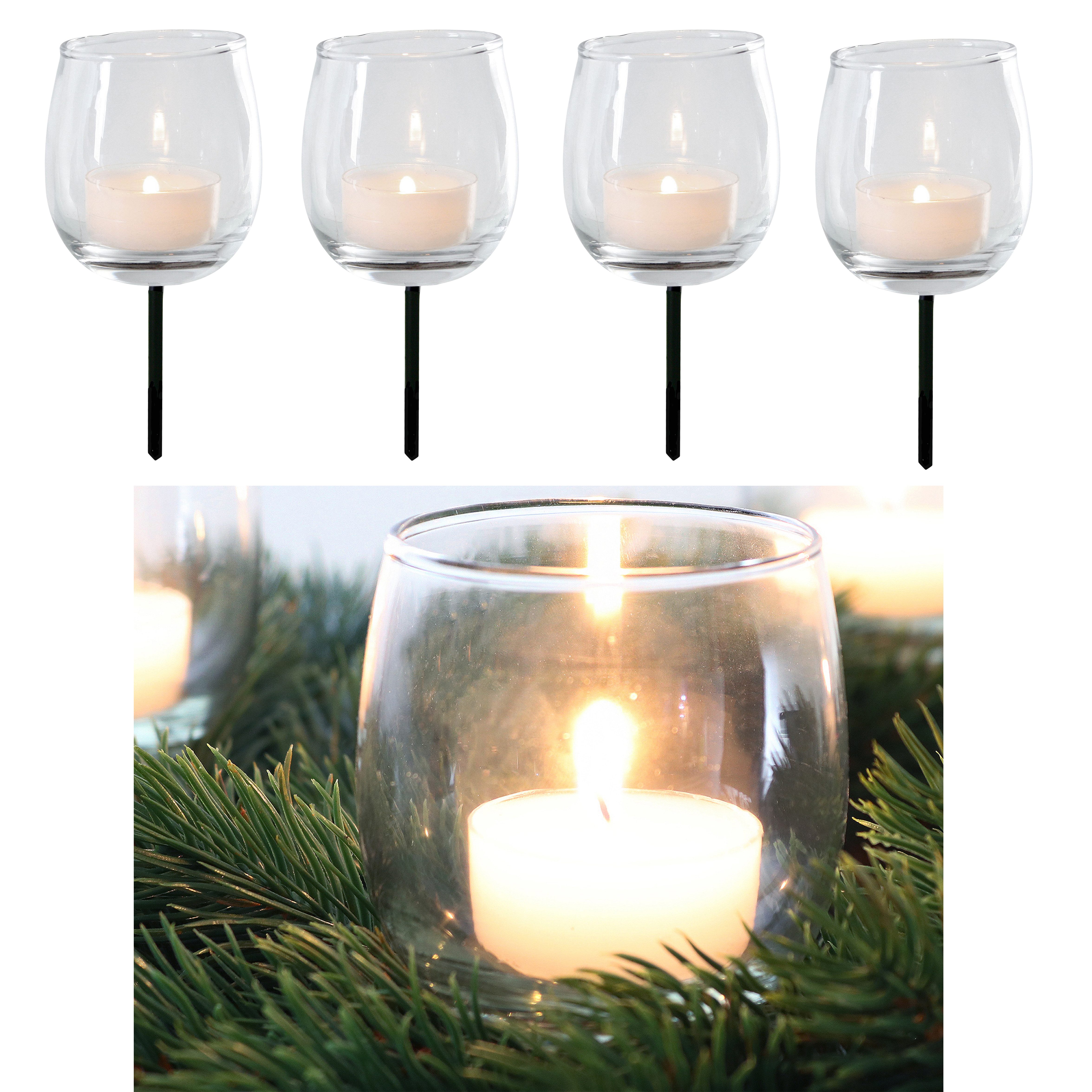 Annastore Teelichthalter 4-TLG. Set Teelichtgläser mit Metallstab für Geste günstig online kaufen