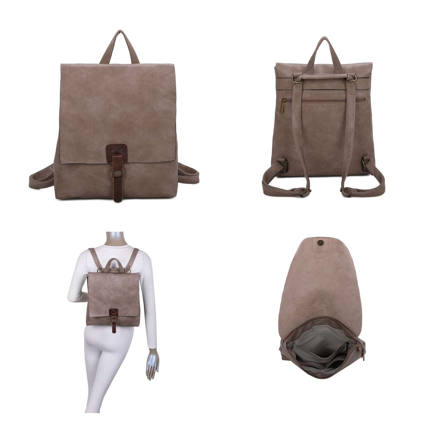 ITALYSHOP24 Rucksack Damen Schultertasche Backpack Umhängetasche CrossBody günstig online kaufen