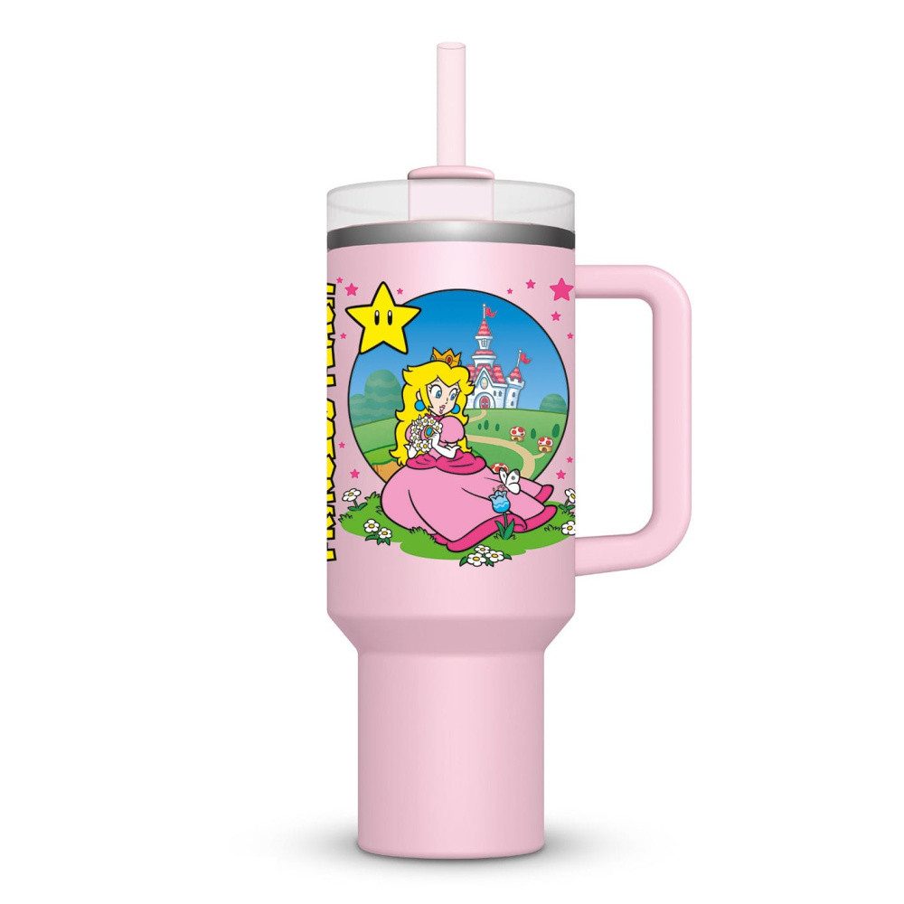 Pyramid International Kinderbecher Super Mario Edelstahl-Trinkbecher Peach 1130 ml