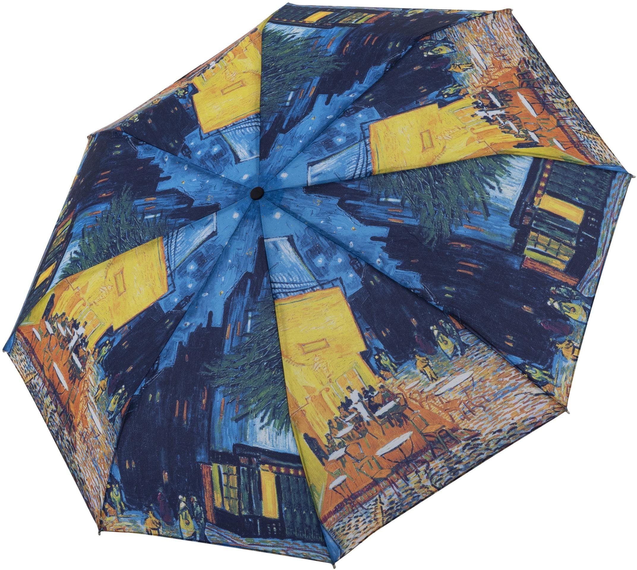 Damen Regenschirme doppler® Taschenregenschirm Art Collection Magic, Van Gogh Cafeterrasse, mit UV-Schutz