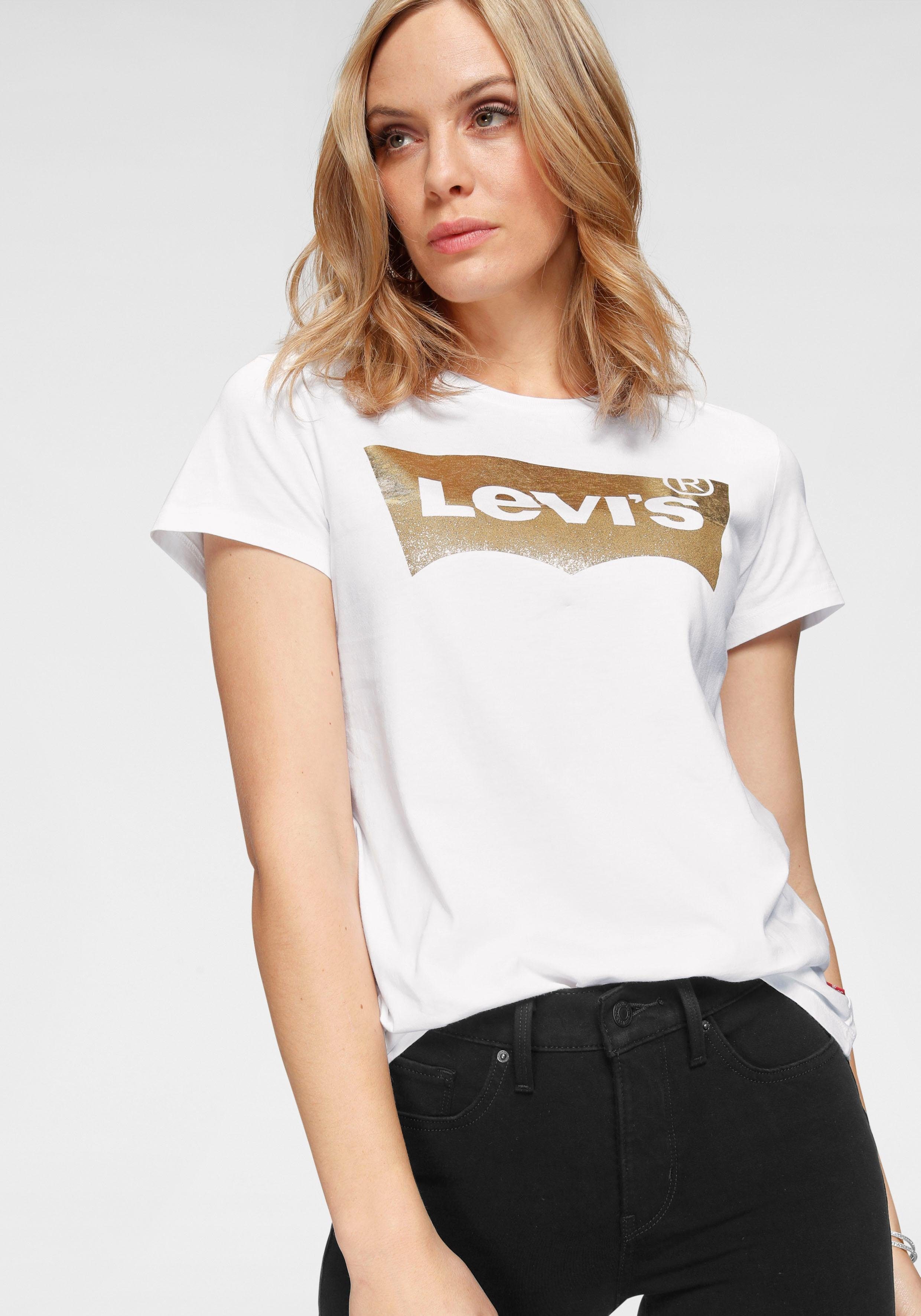 Levi's® Rundhalsshirt »THE PERFECT TEE« mit Logo - Glitzerprint online  kaufen | OTTO