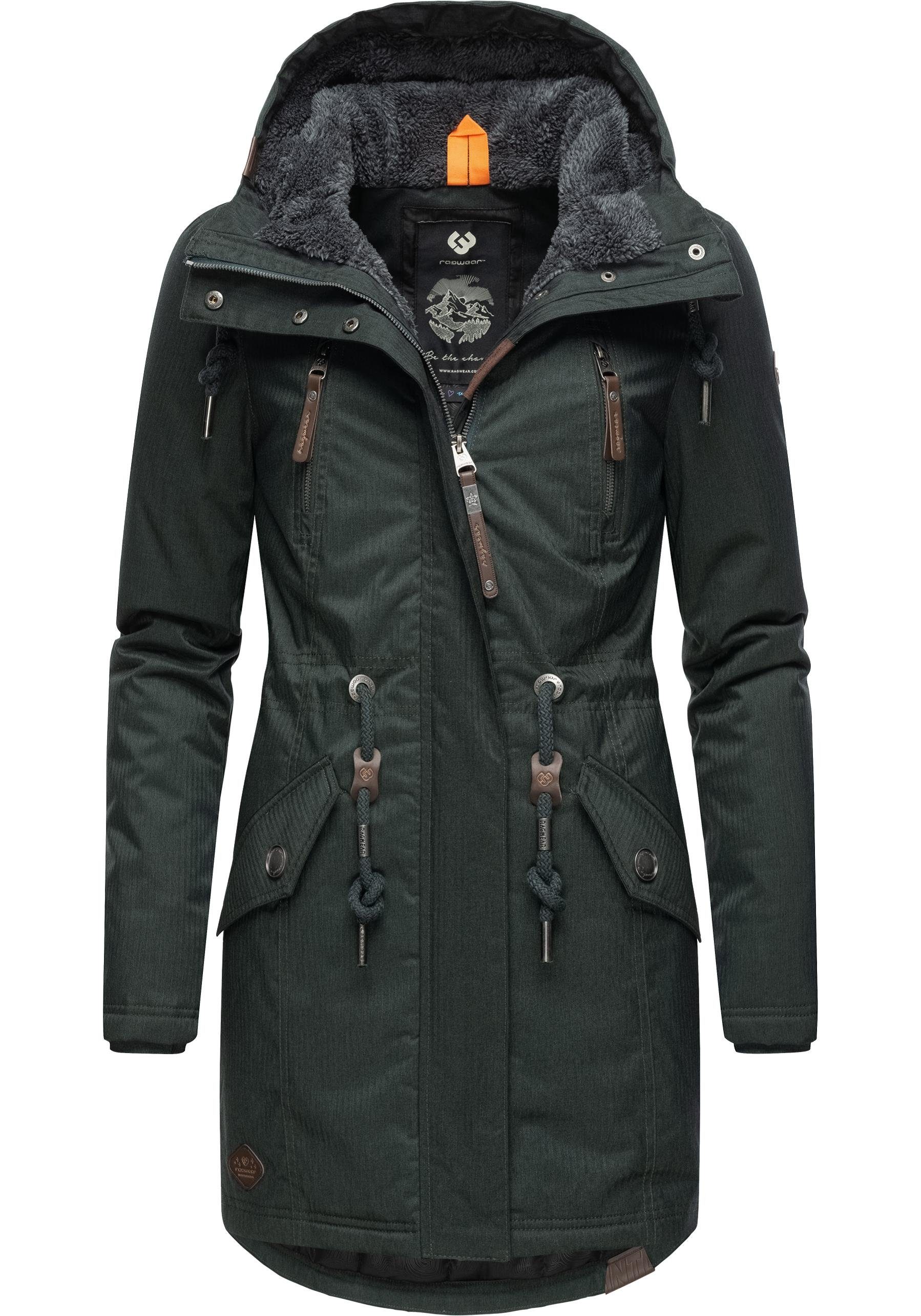 Ragwear Wintermantel Elsie Melange Wasserdichter Winterparka günstig online kaufen