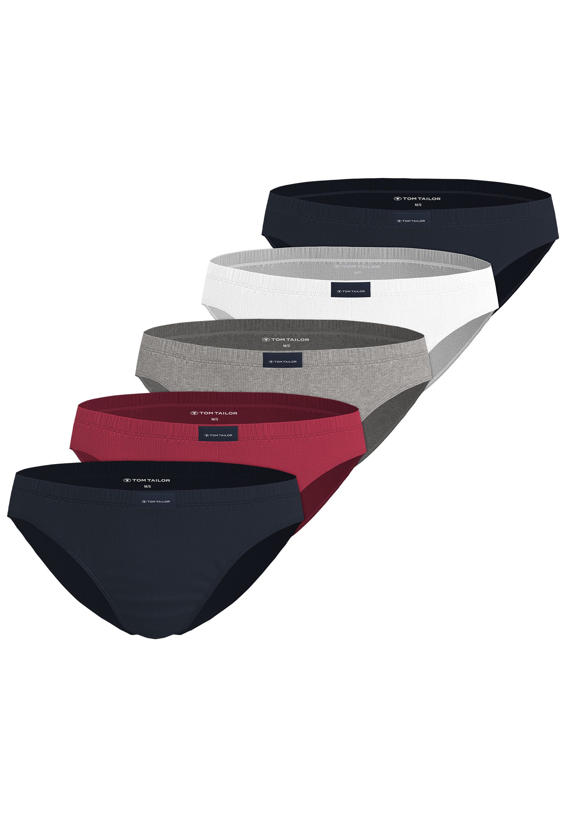 TOM TAILOR Minislip Colorado (Packung, 5er Pack) weich, bequem, eng, atmungsaktiv, breiter Bund, mit Logo