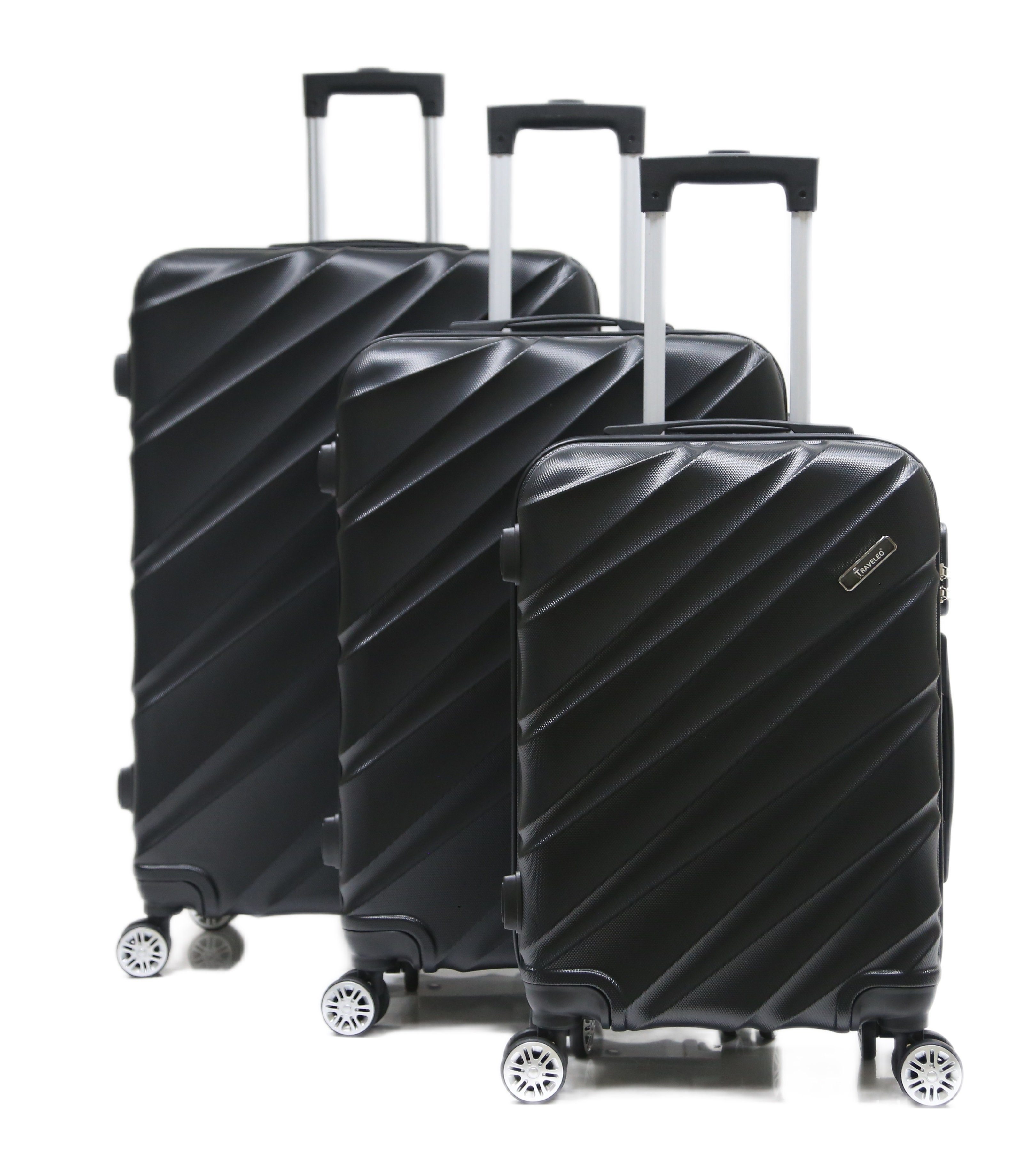Cheffinger Kofferset Reisekoffer Koffer 3 tlg Hartschale Trolley Handgepäck Reisetasche, (3 tlg)