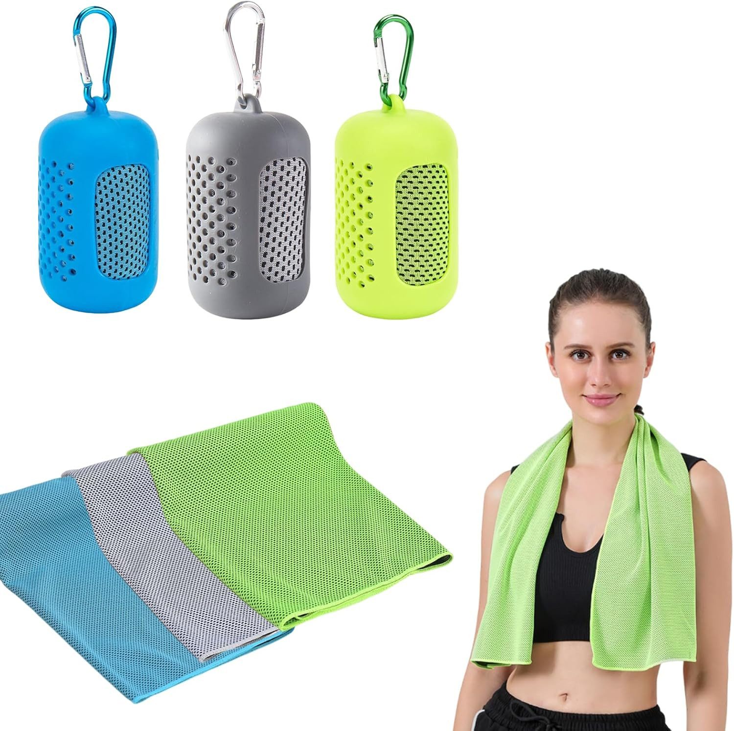 Zaewry Sporthandtuch Kühlendes Handtuch Kühltücher Sporthandtuch Kühlende Handtücher, (3-St)