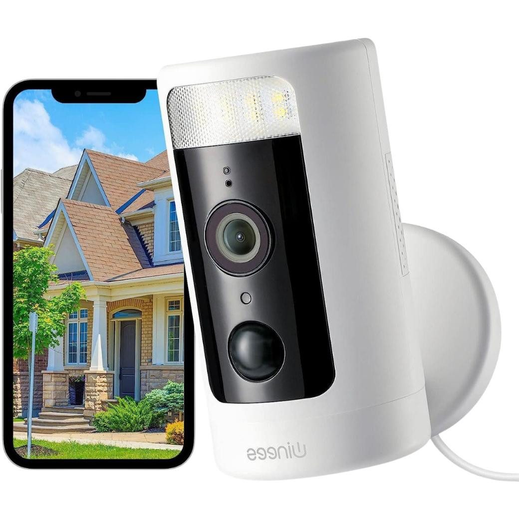 Winees Überwachungskamera (Außenbereich, 4MP 2K WLAN IP Sicherheitskamera zur Heim-& Außenüberwachung, 1-tlg., Schwenk-/Neigbar, Spotlight & IR-Farbnachtsicht, IP-Außenkamera, Auto-Verfolgung, Personen- & Fahrzeugerkennung, Alexa, Zwei-Wege-Audio)