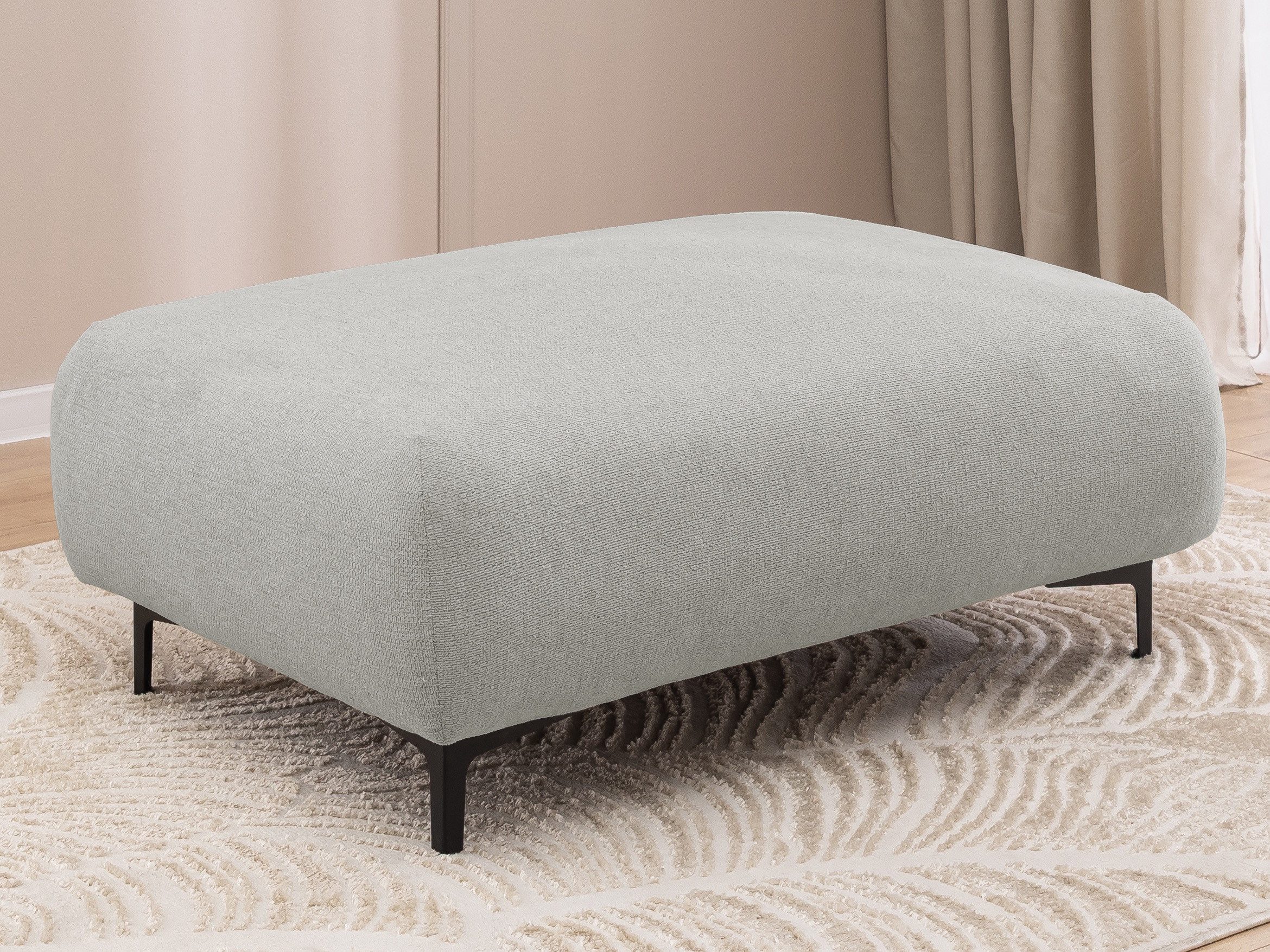 S-Style Möbel Polsterhocker Cardea in Bubble-Optik aus weichem Strukturstoff mit hohem Sitzkomfort