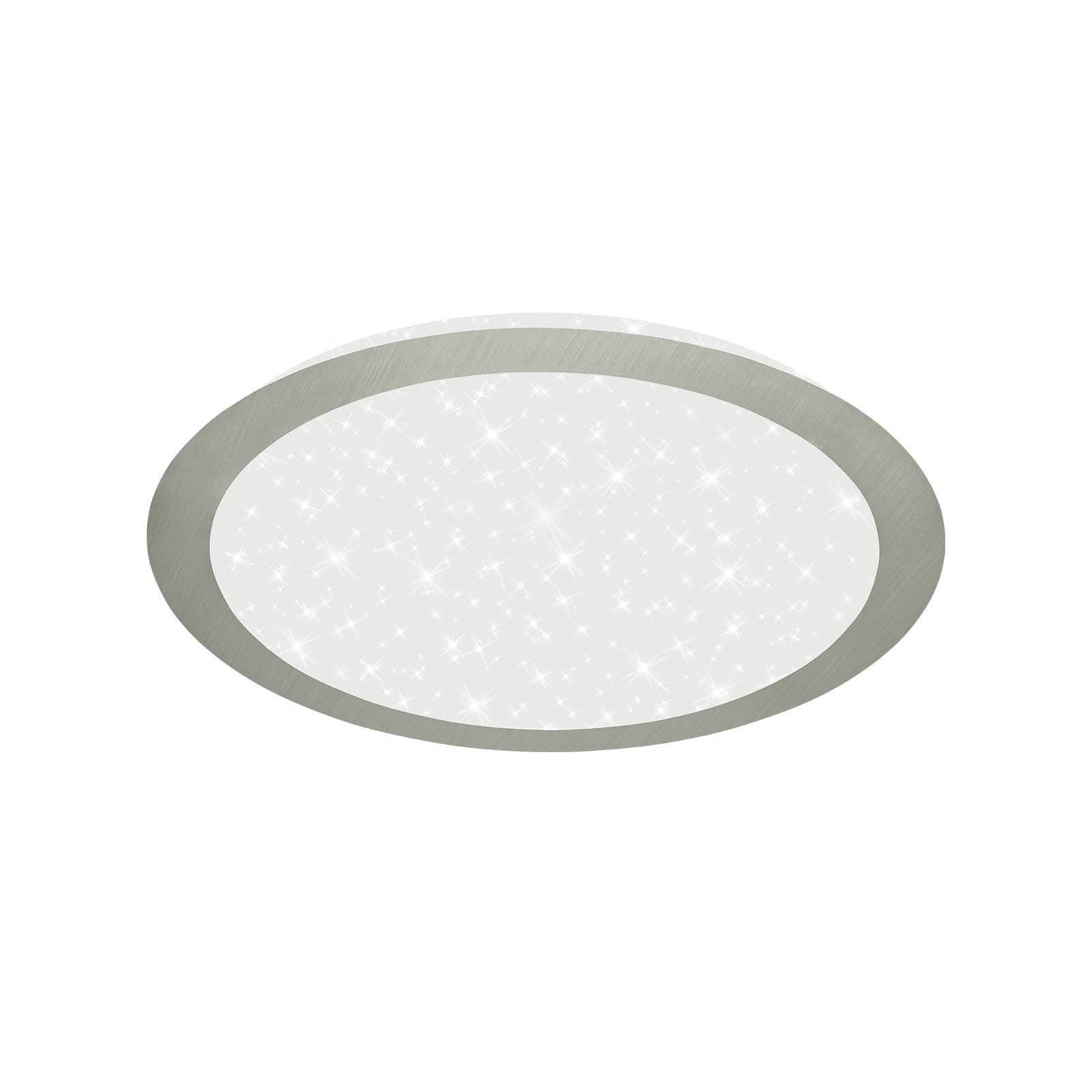 Briloner Leuchten LED Deckenleuchte 3088-012, LED fest verbaut, mit Backlighteffekt, mit Sternendekor, matt-nickel, 31 cm