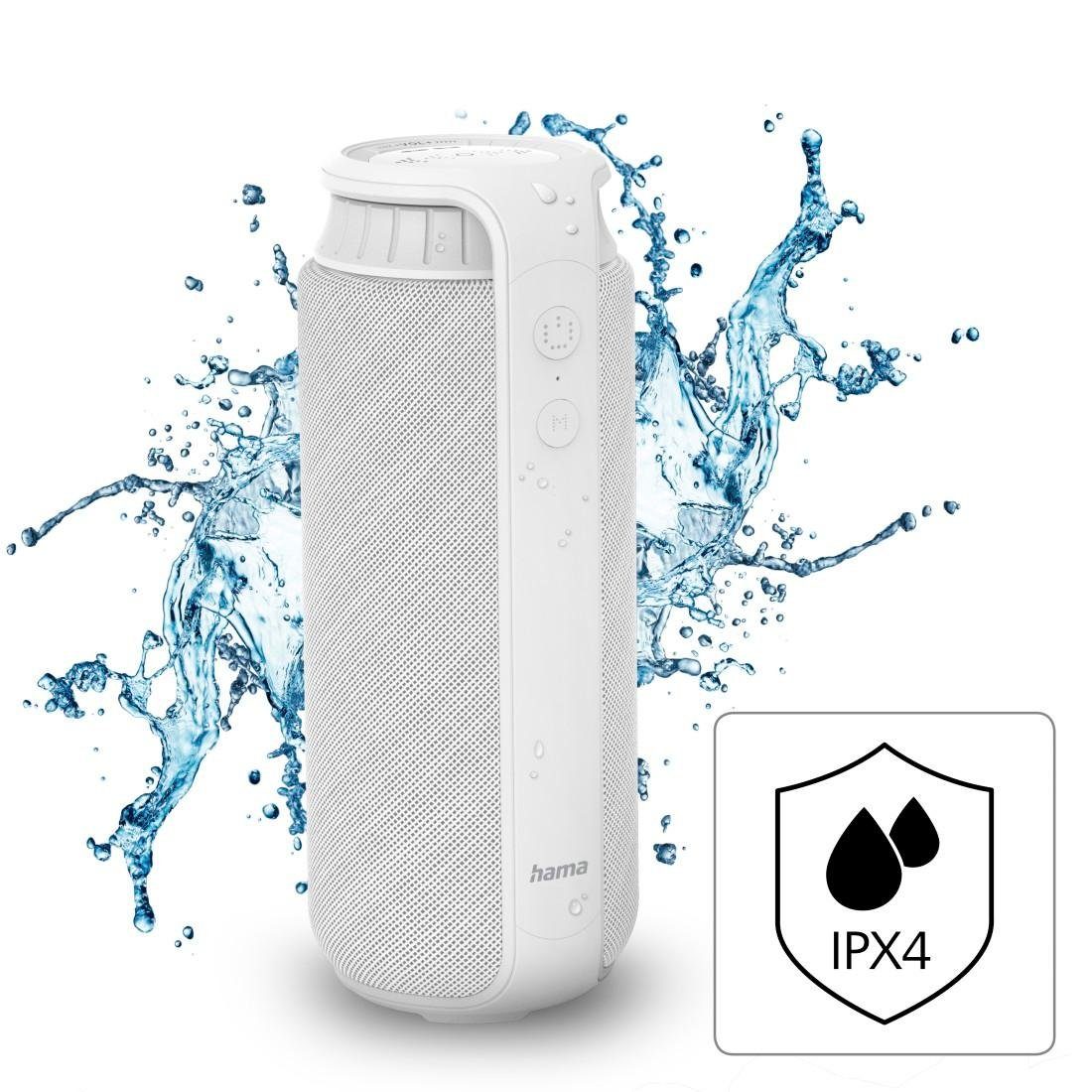 Hama Bluetooth®-Lautsprecher "Pipe 2.0", (spritzwassergeschützt) 24W weiß Bluetooth-Lautsprecher