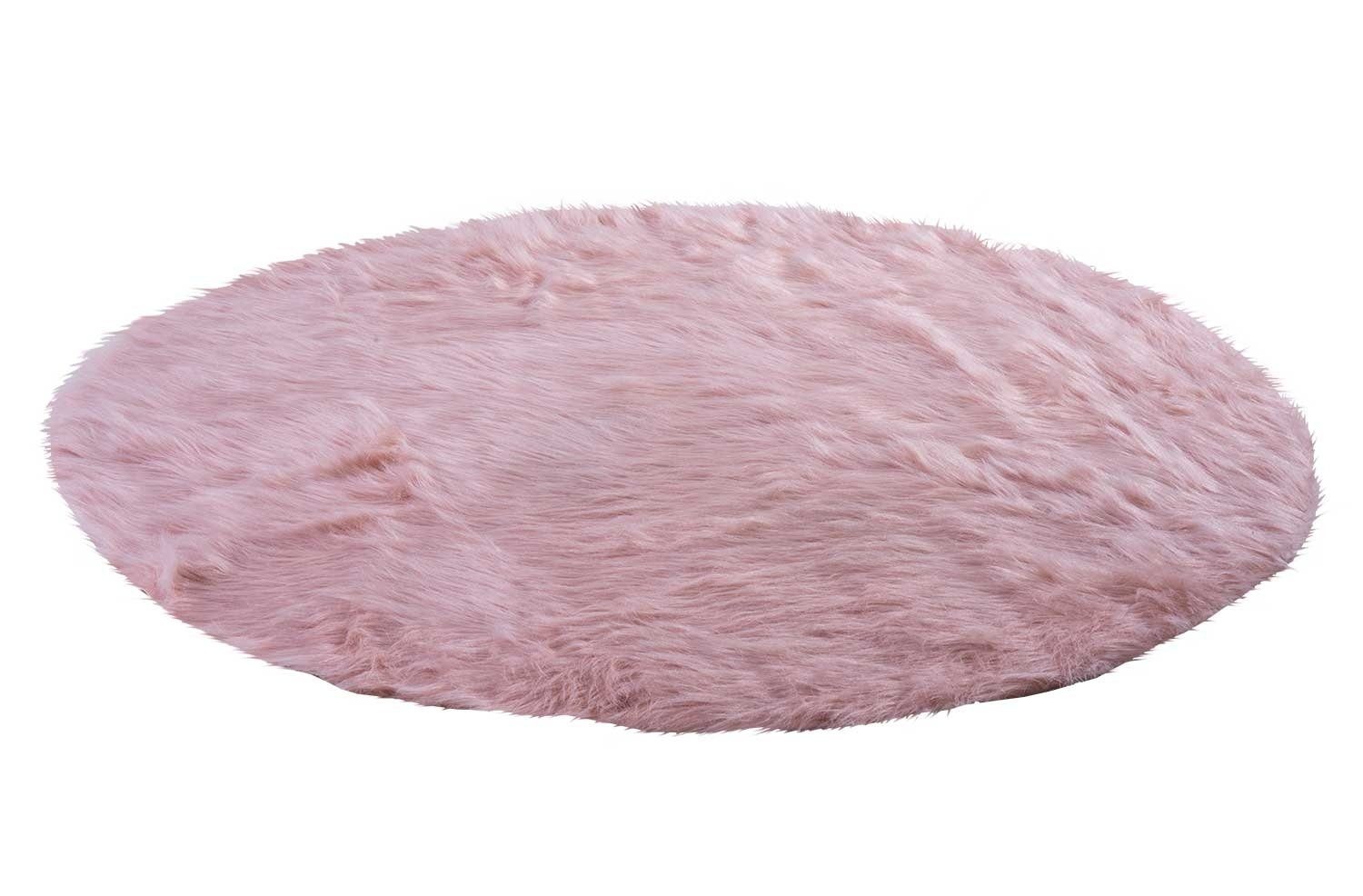 Fellteppich Deko-Fell FUR, Rosa, Ø 120 günstig online kaufen