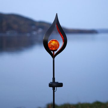 STAR TRADING LED Dekolicht Solar-Erdspieß Melilla, flammenförmig, 70x14cm, Solar-Erdspieß Melilla, flammenförmig, 70x14cm