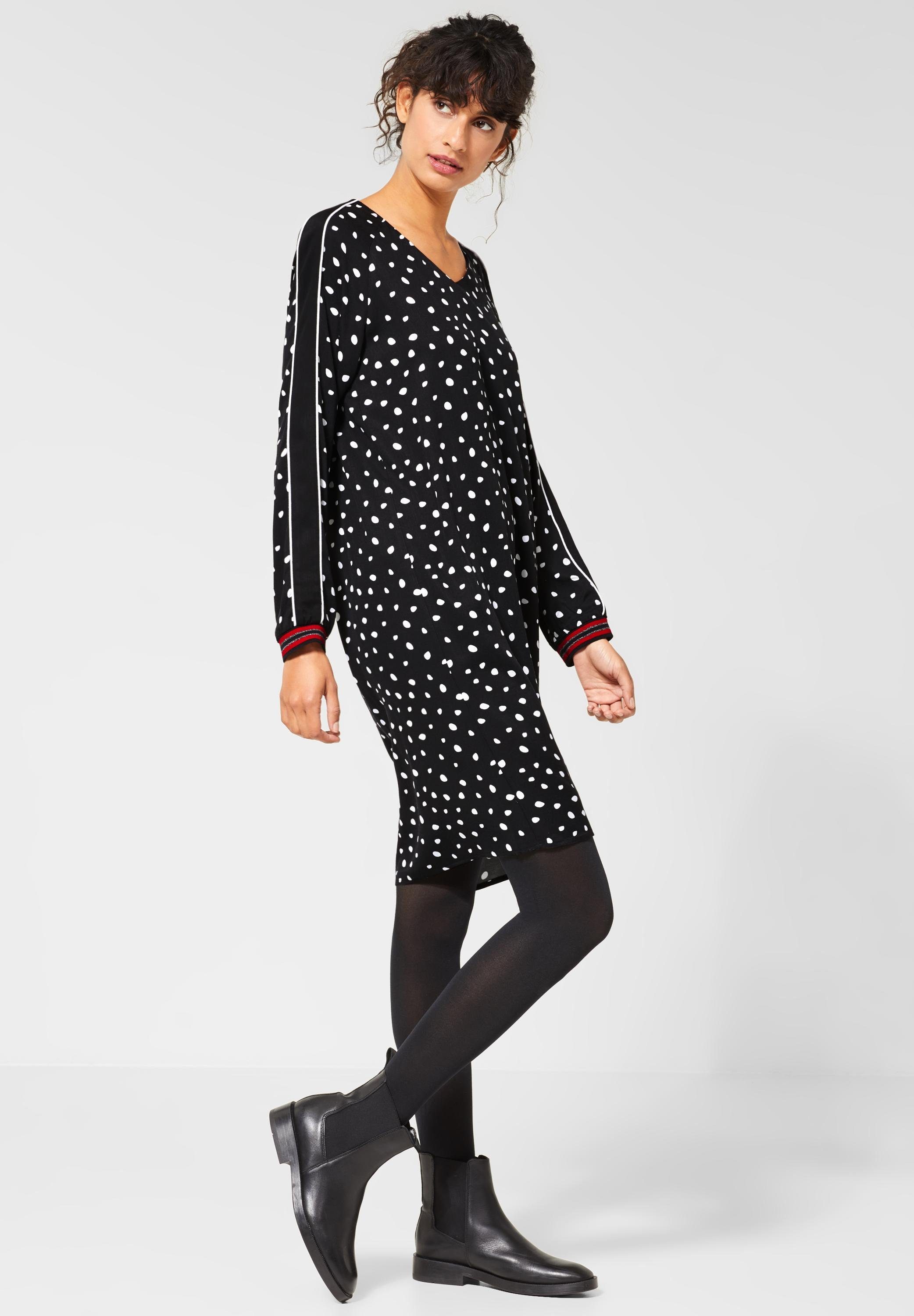 STREET ONE Jerseykleid mit Raglan Ärmeln, Knielanges Kleid mit Punkten online kaufen OTTO