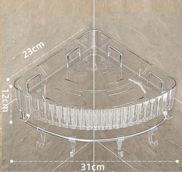 Haiaveng Duschregal Duschregal Duschregal Ohne Bohren Duschablage Transparentes Eckregal, Dreieck Duschkorb, Badezimmer Regal, Dusche für Bad Küche,2 Stück