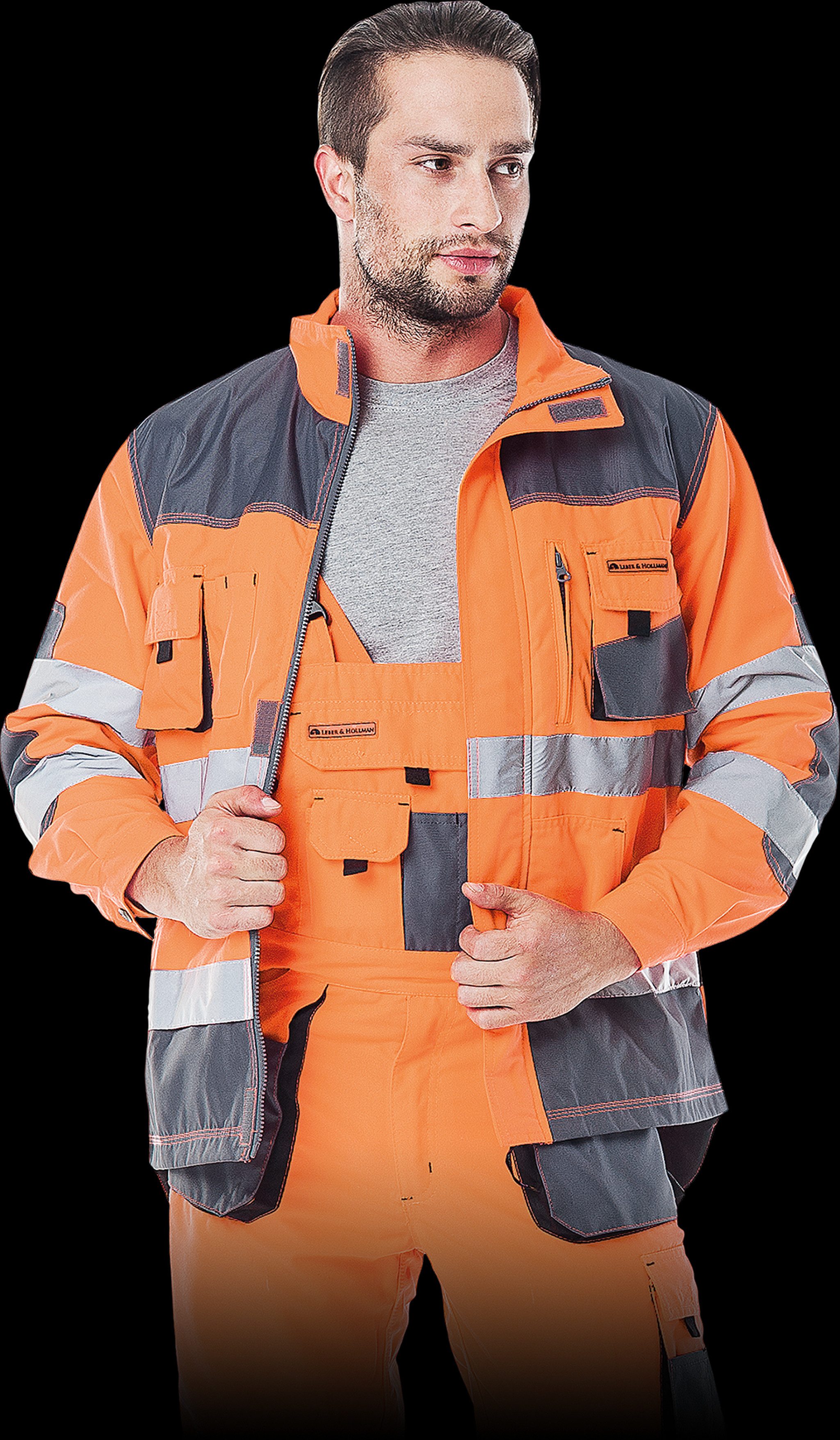 Reis Arbeitsjacke Arbeitsjacke Jacke Berufsjacke mit Reflektoren orange neon, orange