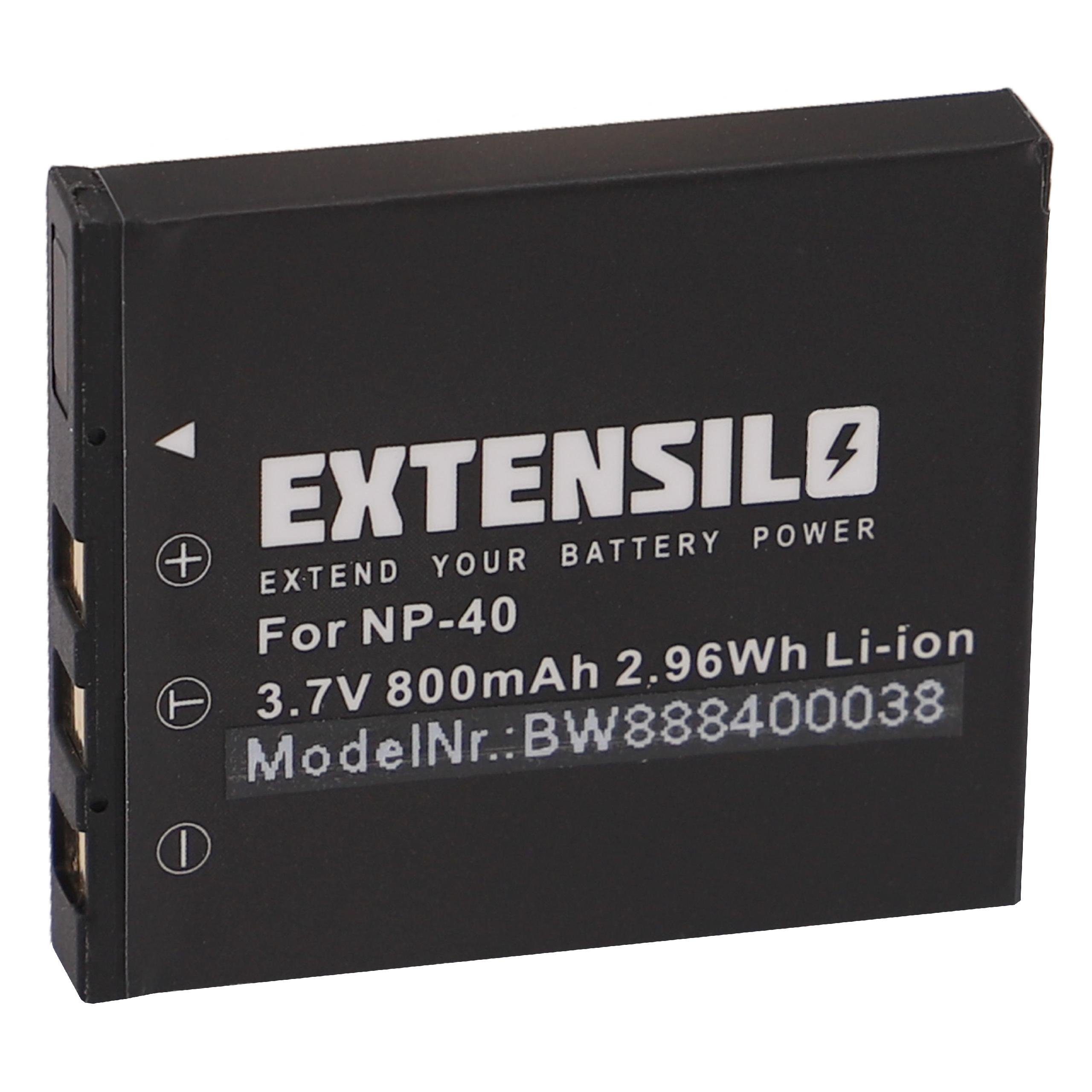 Extensilo kompatibel mit Braun D-830, D-808, D-75i, D-12 Kamera-Akku Li-Ion 800 mAh (3,7 V)