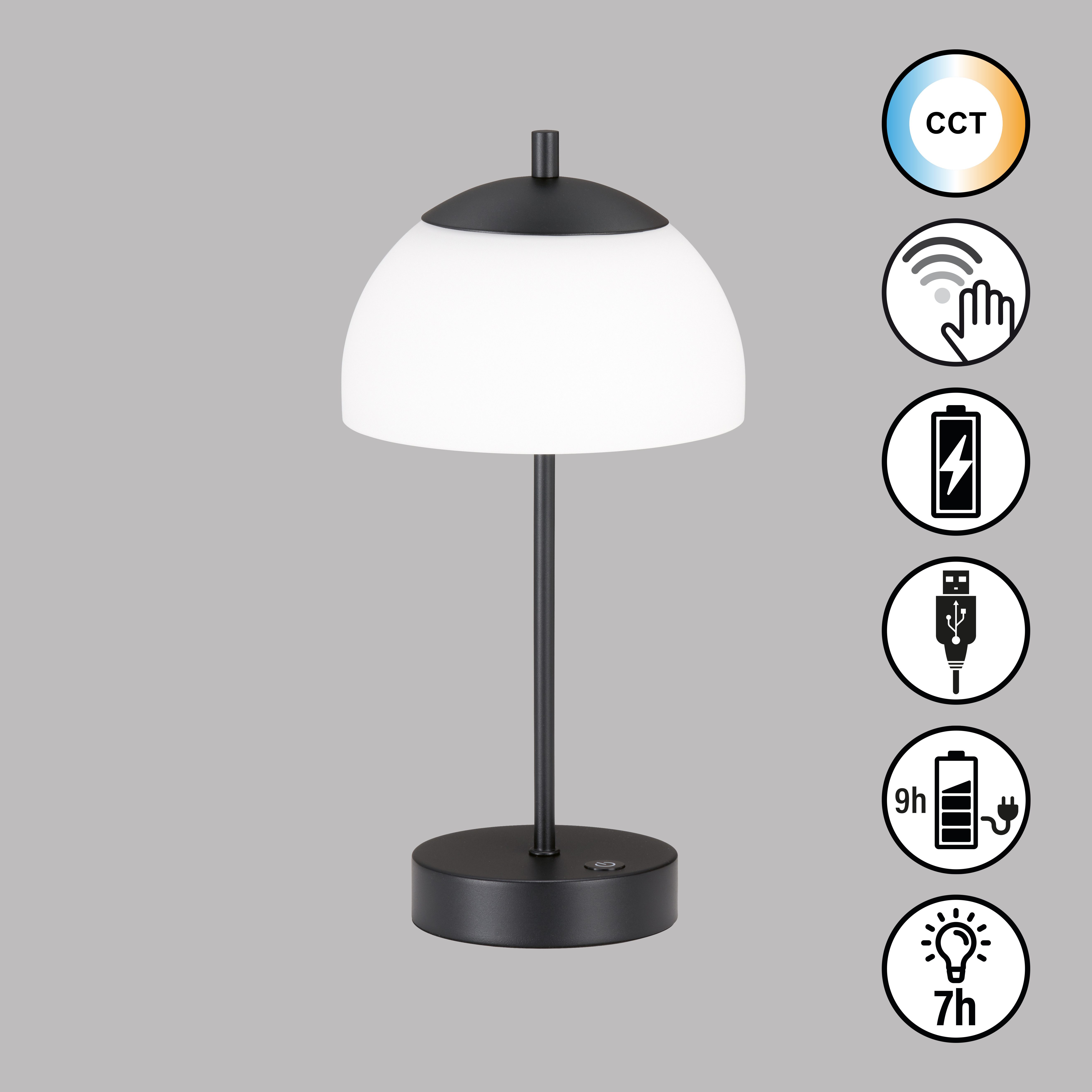 easy! BY FHL LED Tischleuchte Riva, Dimmfunktion, Farbsteuerung, USB-Ladefunktion, LED fest integriert, Tageslichtweiß
