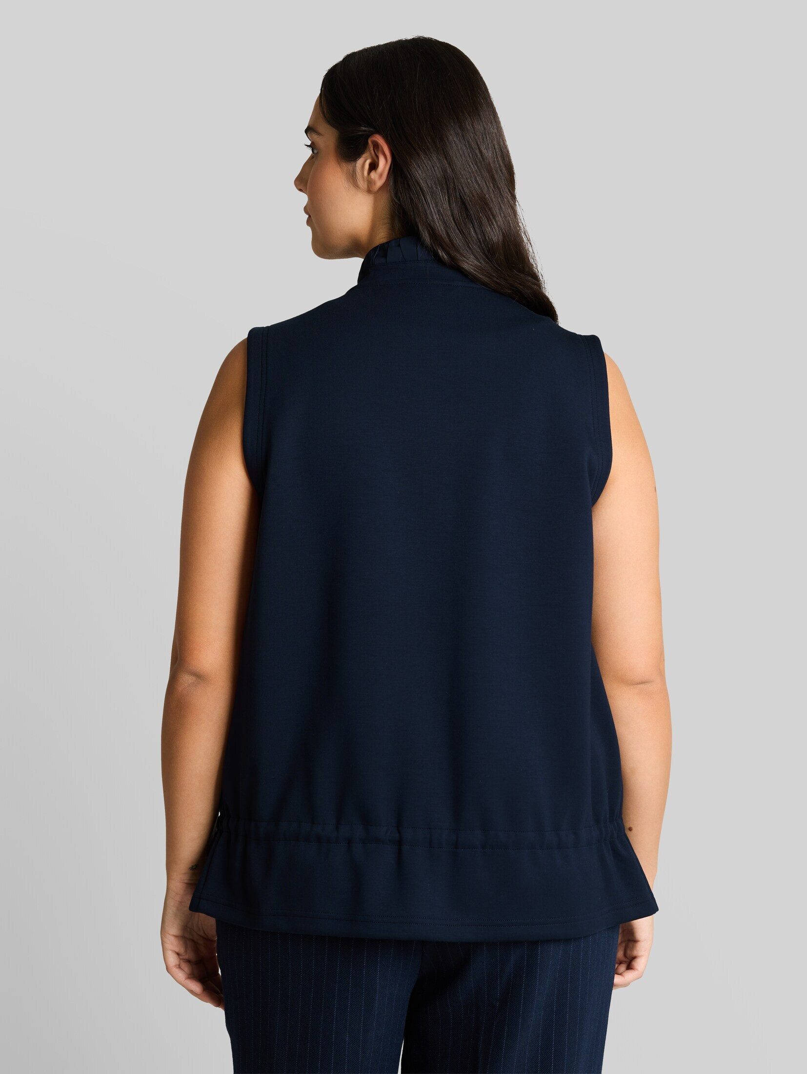 TOM TAILOR PLUS Sweatjacke Strick & Sweatshirts Plus Size - Scuba Sweatweste mit Stehkragen