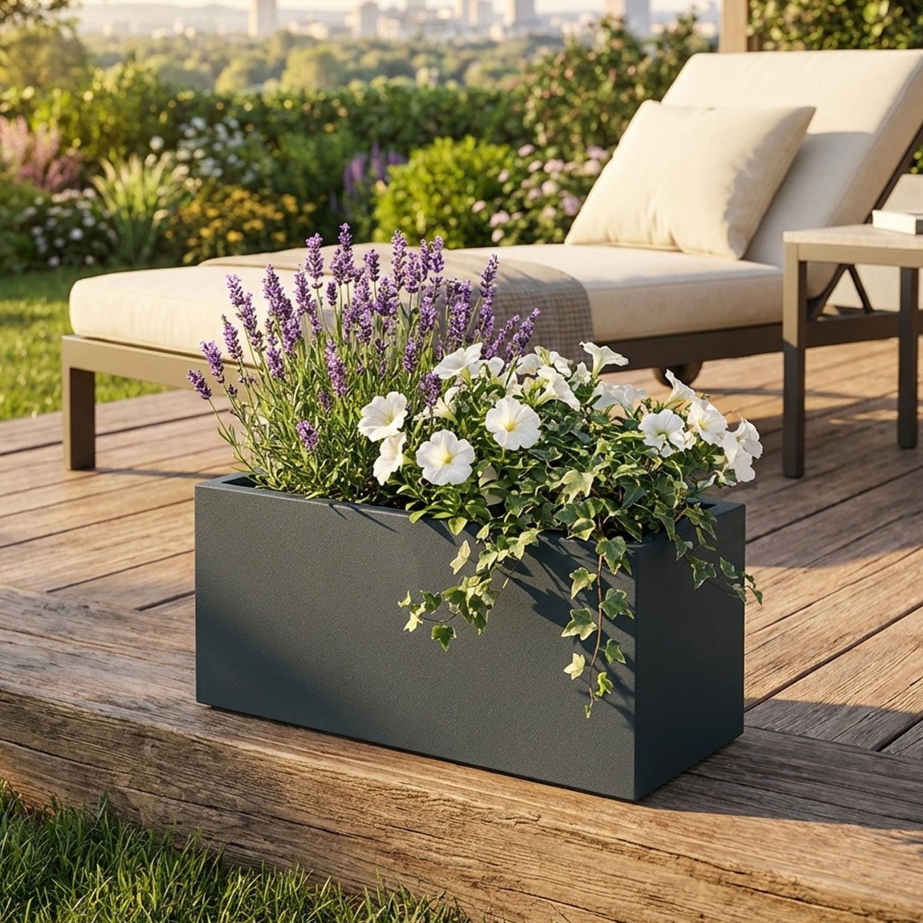Prosperplast Blumenkasten Pflanzkasten 58cm Anthrazit (21L): Frostsicher & UV-beständig
