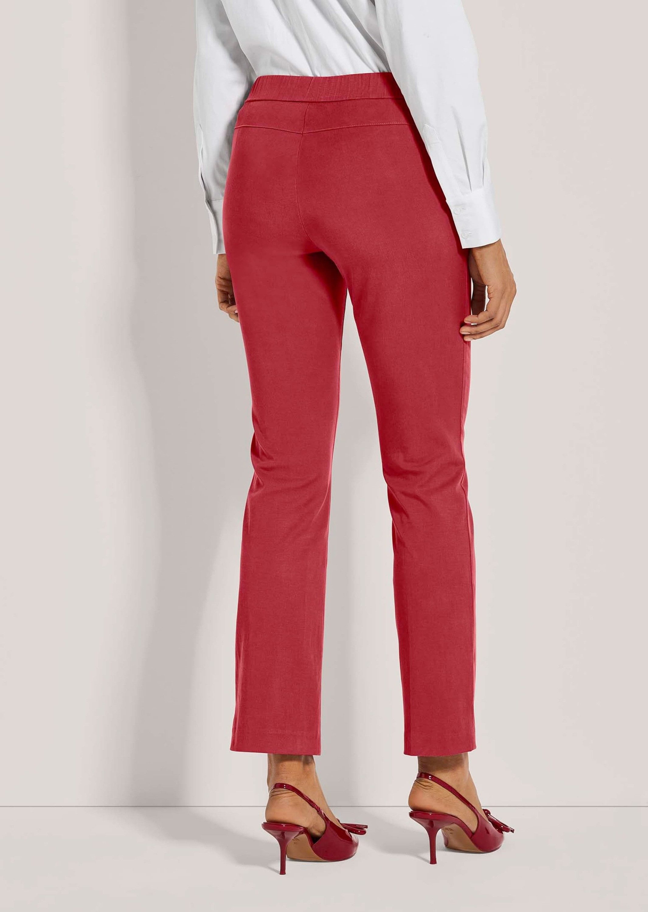 MADELEINE Bügelfaltenhose Stretch-Hose mit Biesen, Bügelfalten Unifarbenes Design ohne Verschluss für puristische Optik