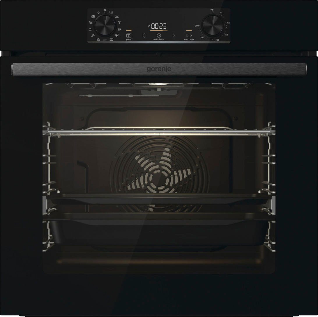 GORENJE Backofen-Set Black Pacific Basic Clean, Set, Aqua 1-fach-Teleskopauszug, mit ExtraSteam