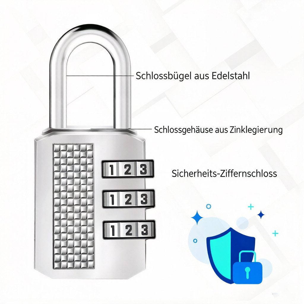 Jumpeak Vorhängeschloss Zahlenschloss 4 Stellig-Vorhängeschloss Wetterfest Frostsicher,Schwarz, Wasserdicht Rostschutz,Schloss mit Zahlencode Zinklegierung,1 Stück